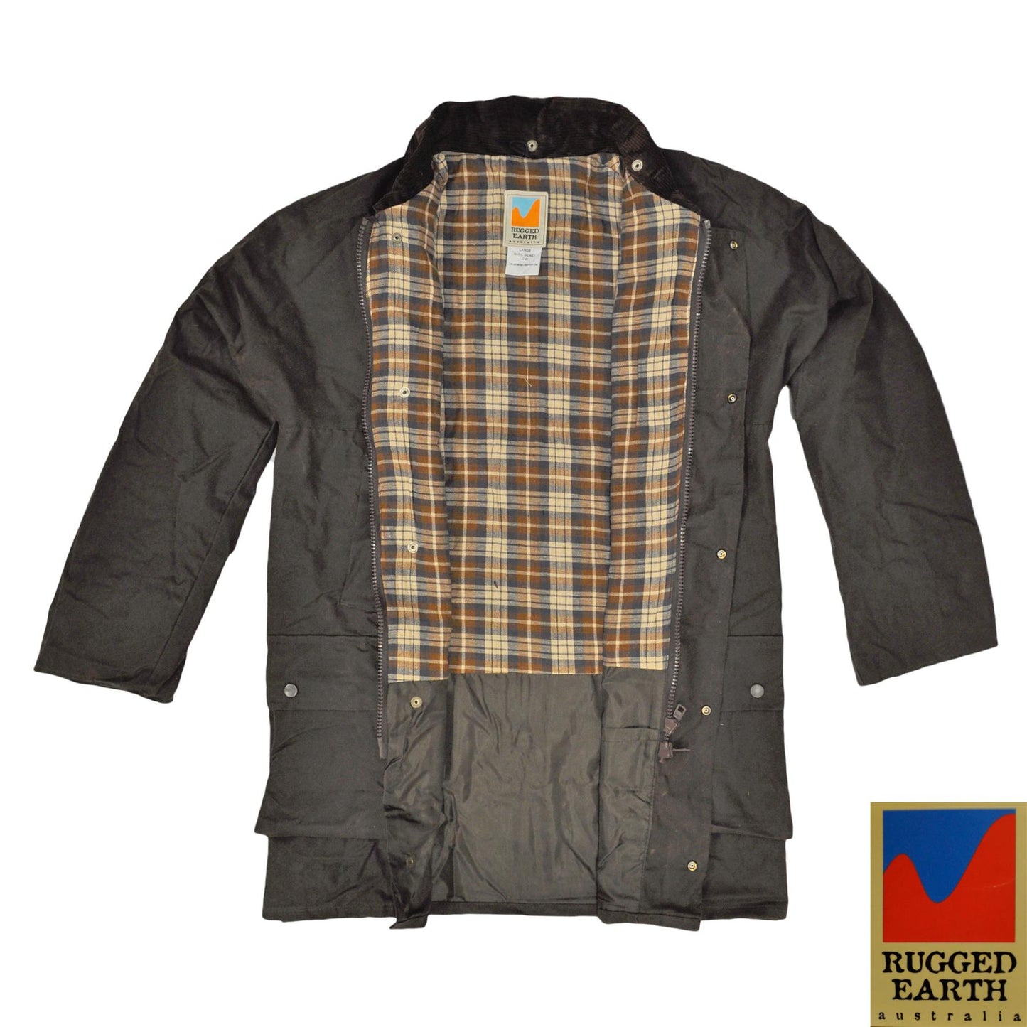Wax Jacket Hiking Riding Biker Coat Brown