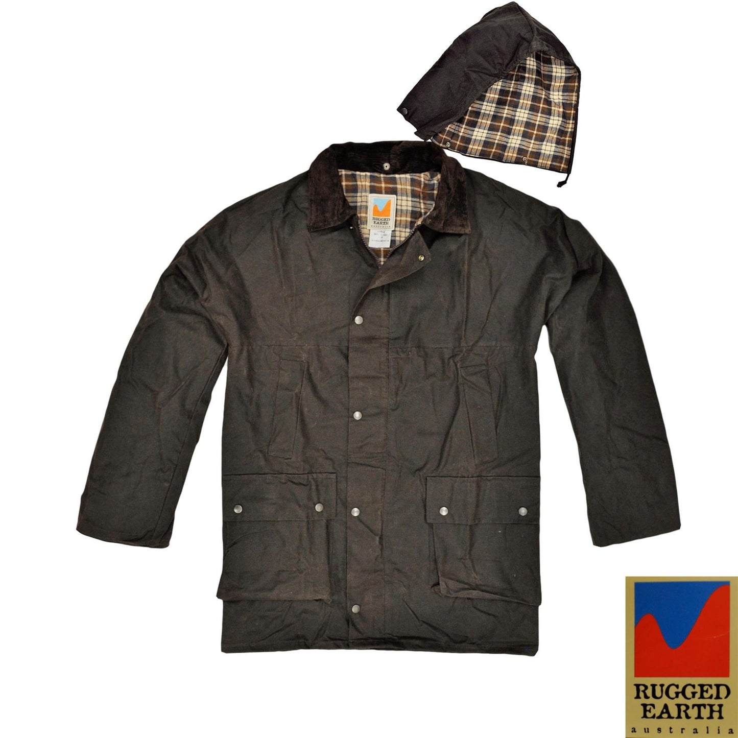 Wax Jacket Hiking Riding Biker Coat Brown