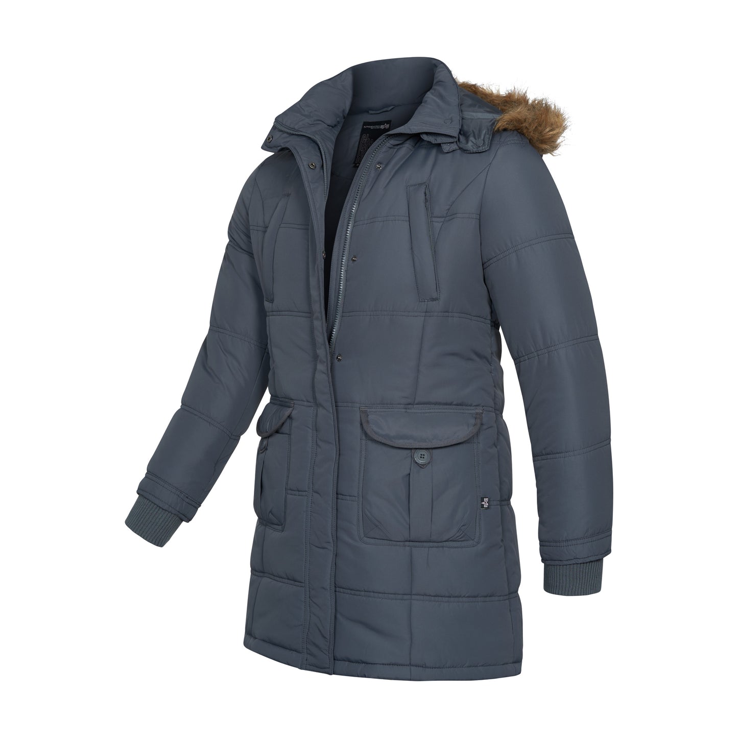 Women's Parka Lady Padded Jacket Long Coat Gunmetal