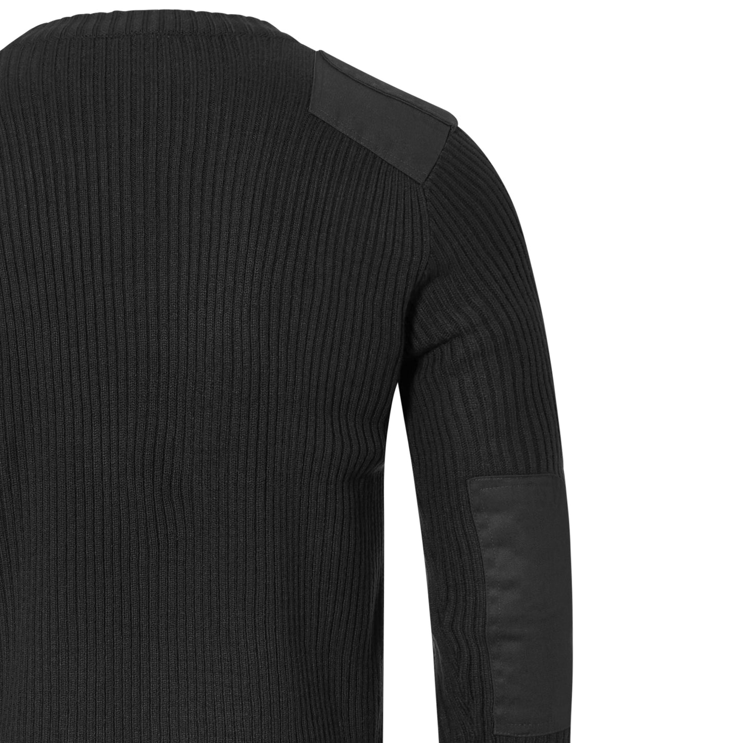 Army Jumper Military Style V-Neck Pullover Black