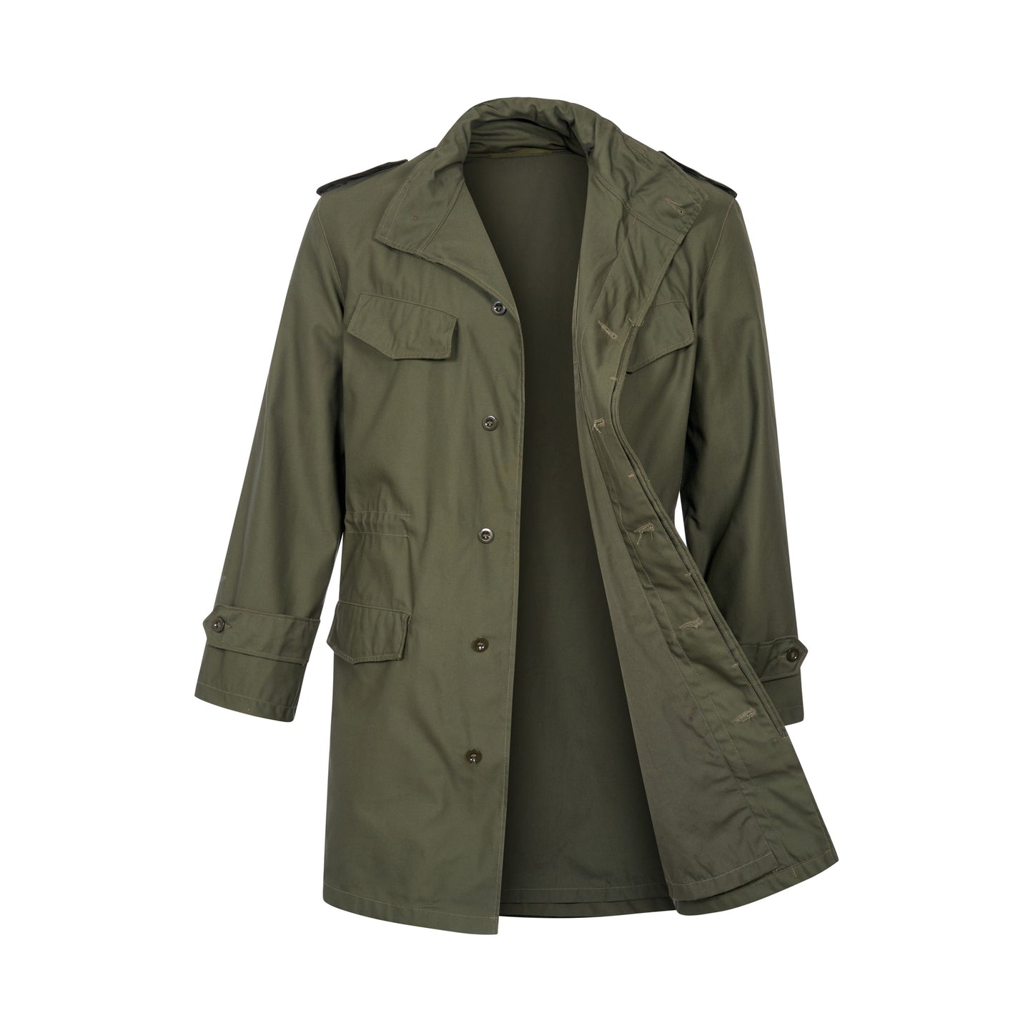 Army Jacket Original Belgian Rain Resistant Military Long Coat Olive