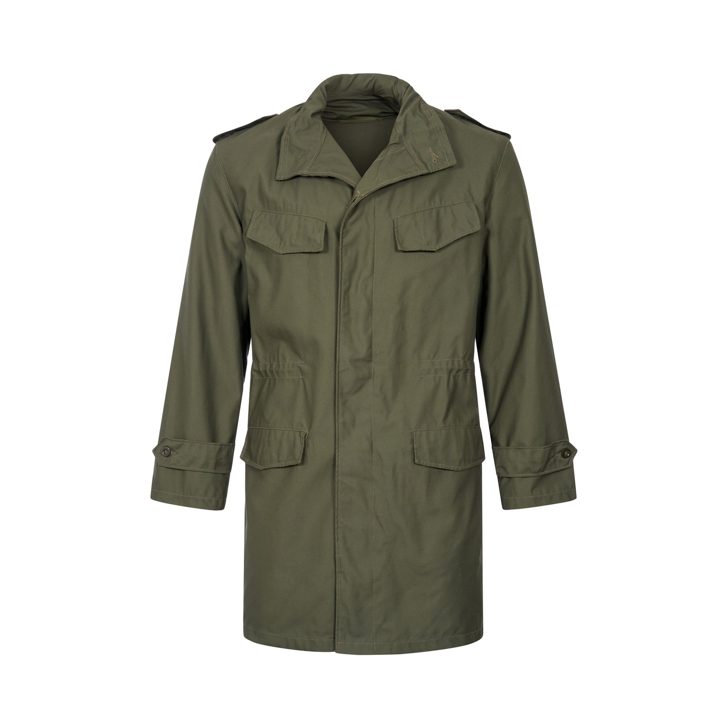 Army Jacket Original Belgian Rain Resistant Military Long Coat Olive