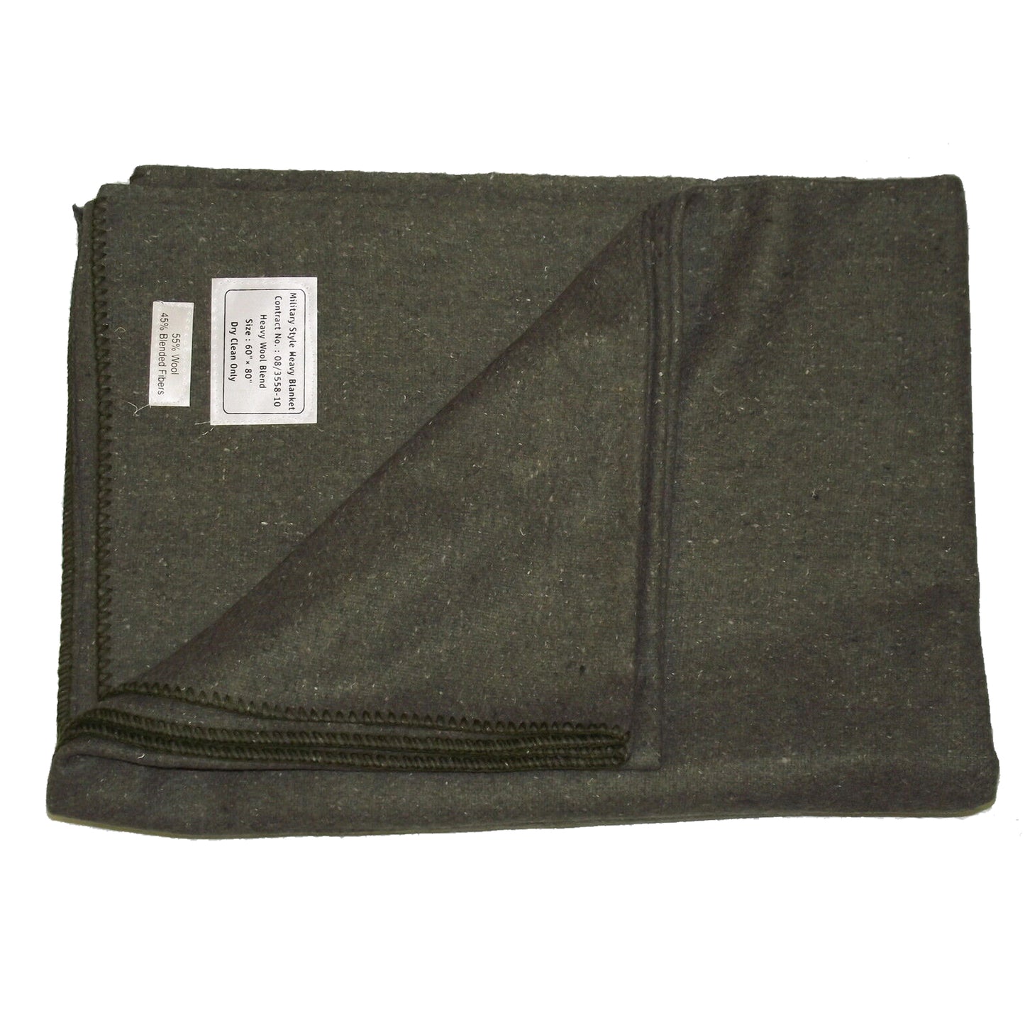 Wool Blanket Army Military Outdoor Gear Olive with Green Trim