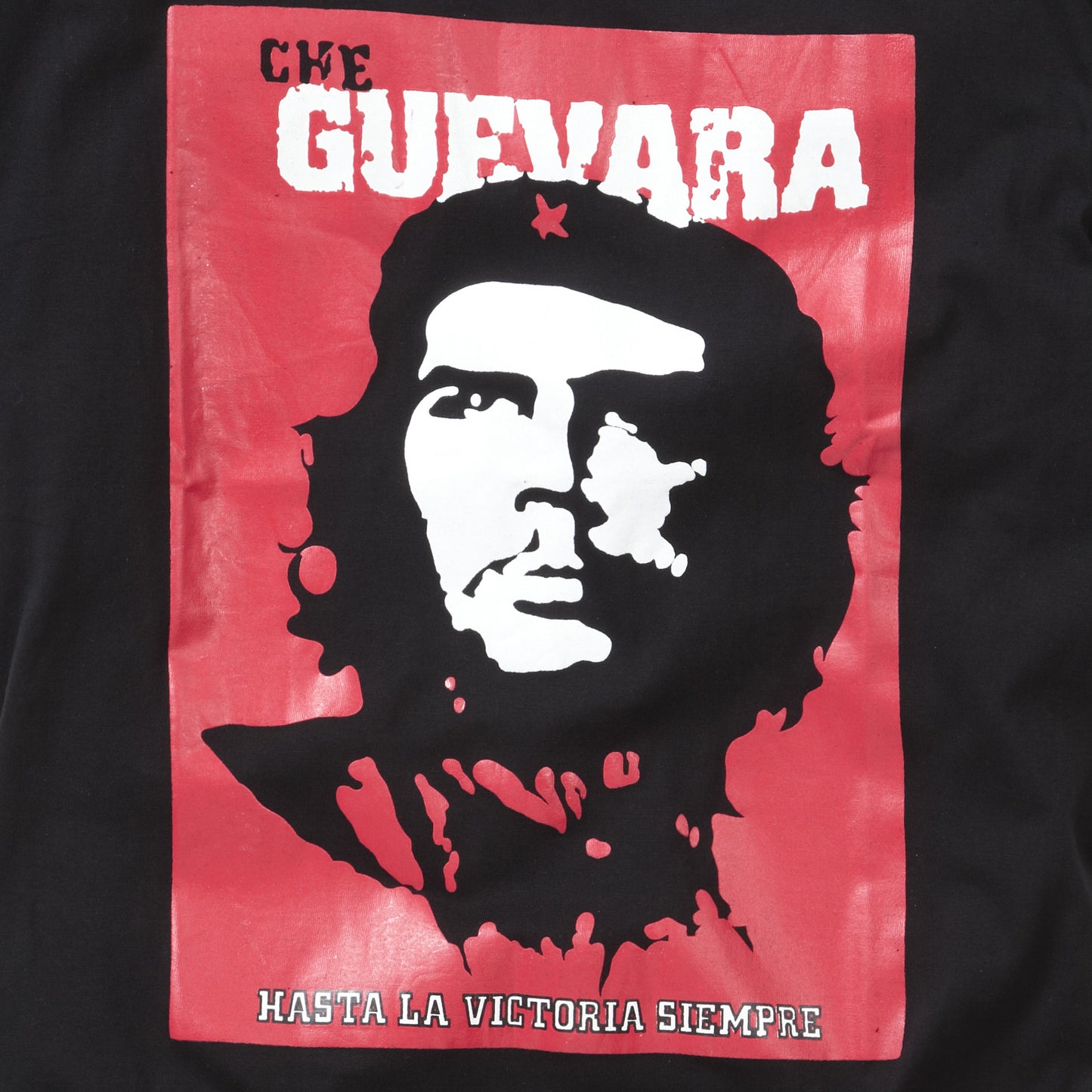 Combat T-Shirt Deluxe Che Guevara Printed Cotton Short Sleeve Top Black