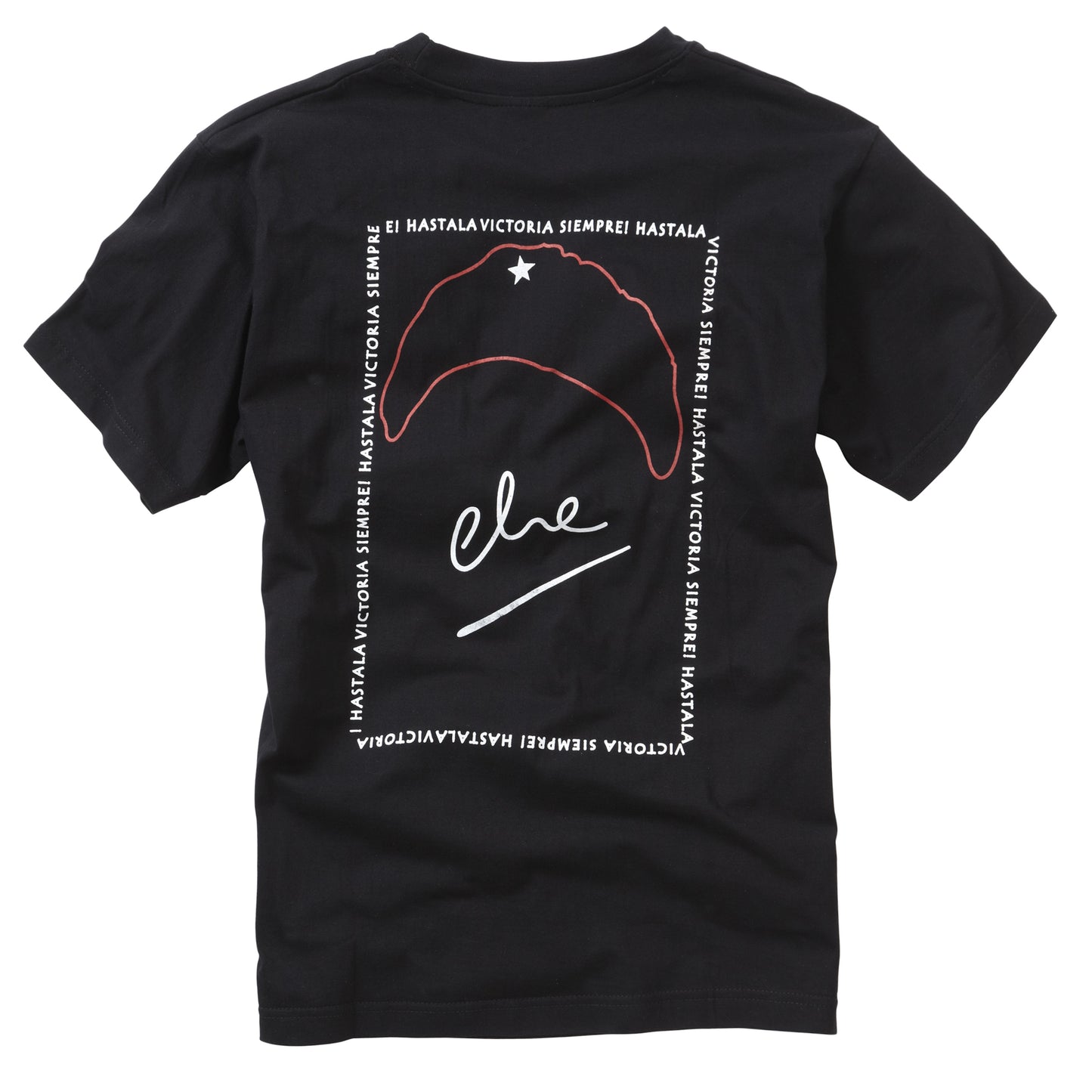 Combat T-Shirt Deluxe Che Guevara Printed Cotton Short Sleeve Top Black