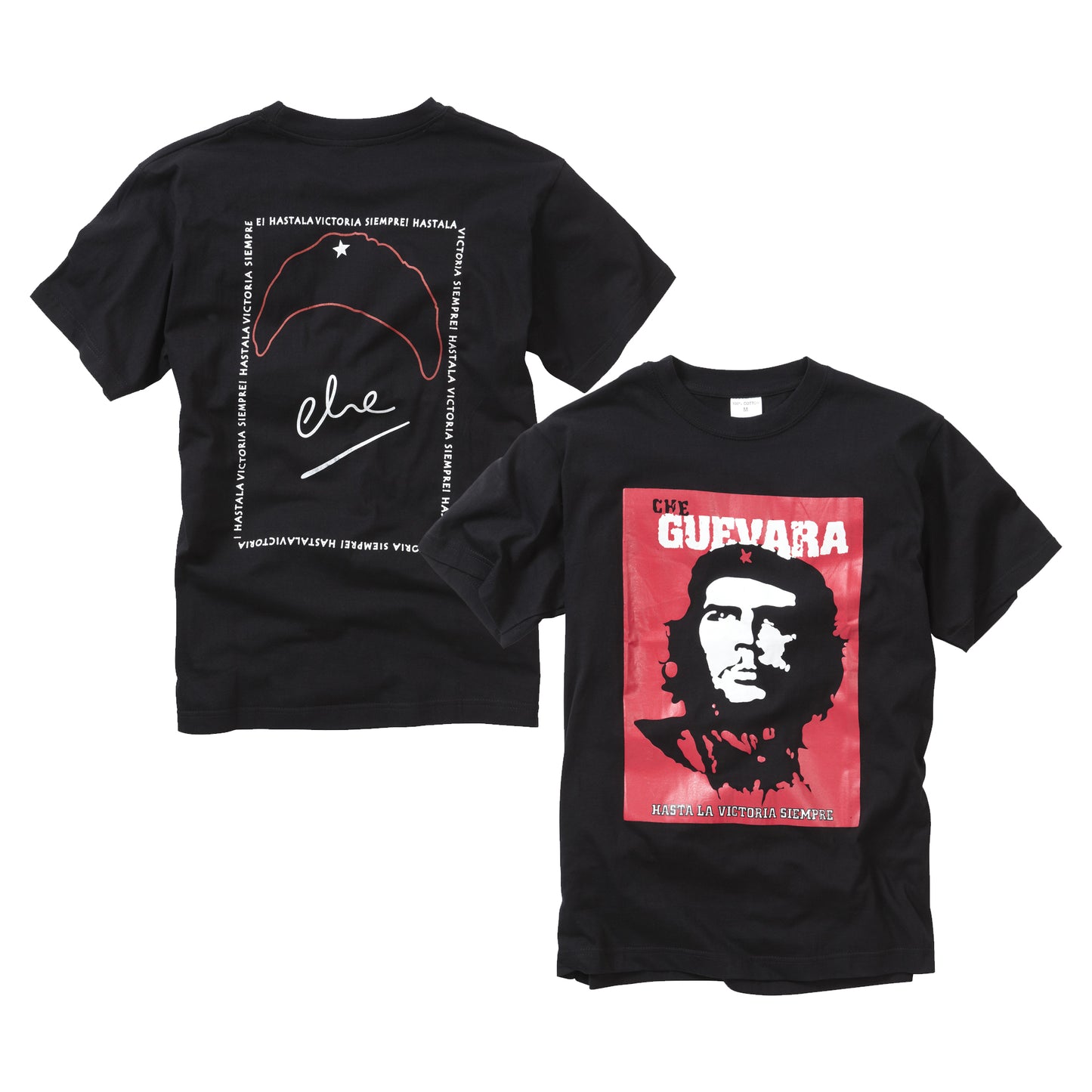 Combat T-Shirt Deluxe Che Guevara Printed Cotton Short Sleeve Top Black