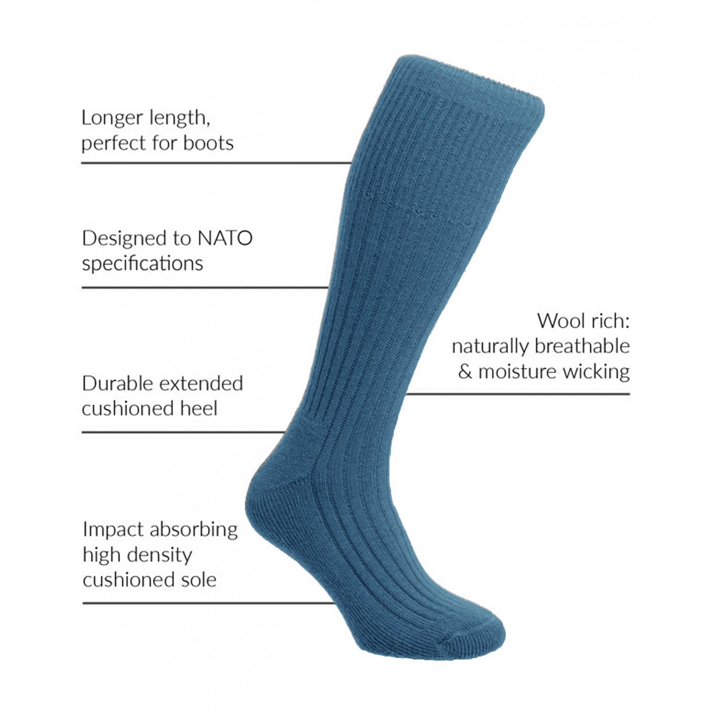 Army Socks Military Cadet Commando Combat Gear RAF Blue