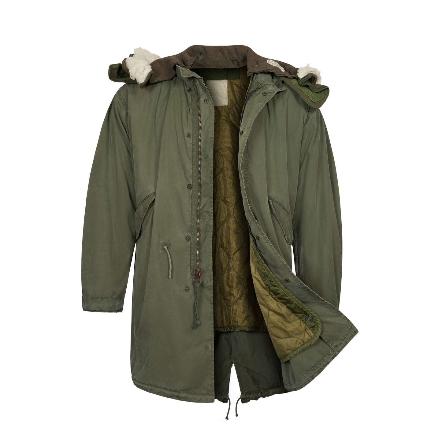 Fishtail Parka Original US Army Vintage Surplus Field Coat Grade 2 Green