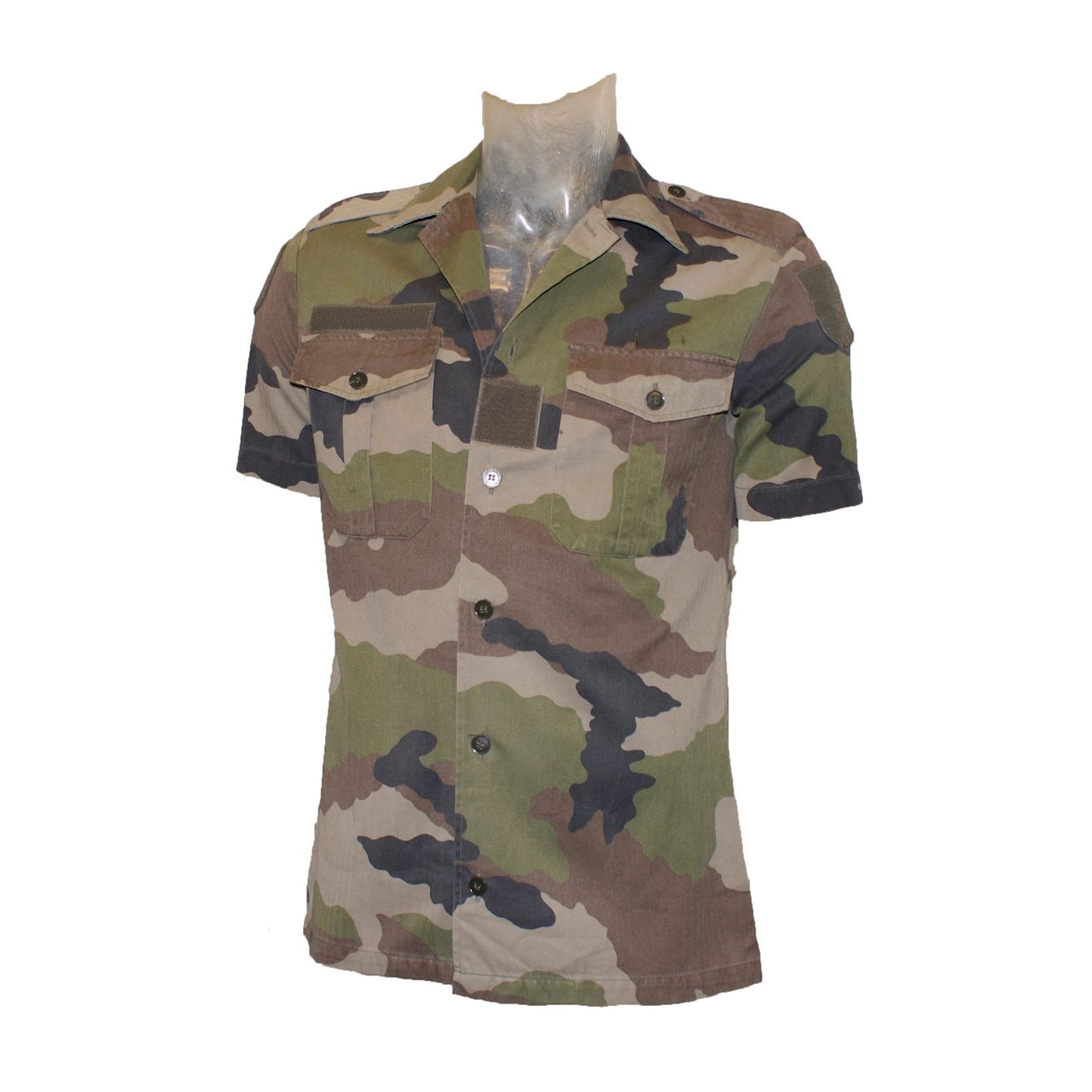 Army Shirt Original French Military Vintage Surplus Camo Top Woodland Camo