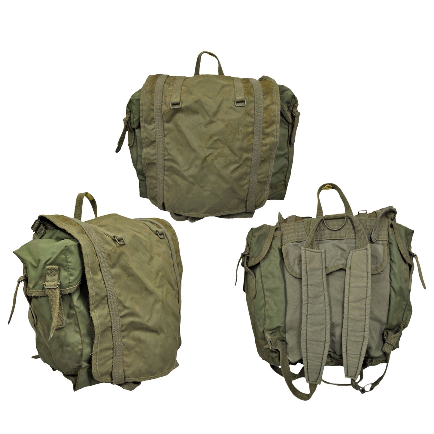 Army Rucksack Original French Military Vintage Surplus Backpack Olive Medium