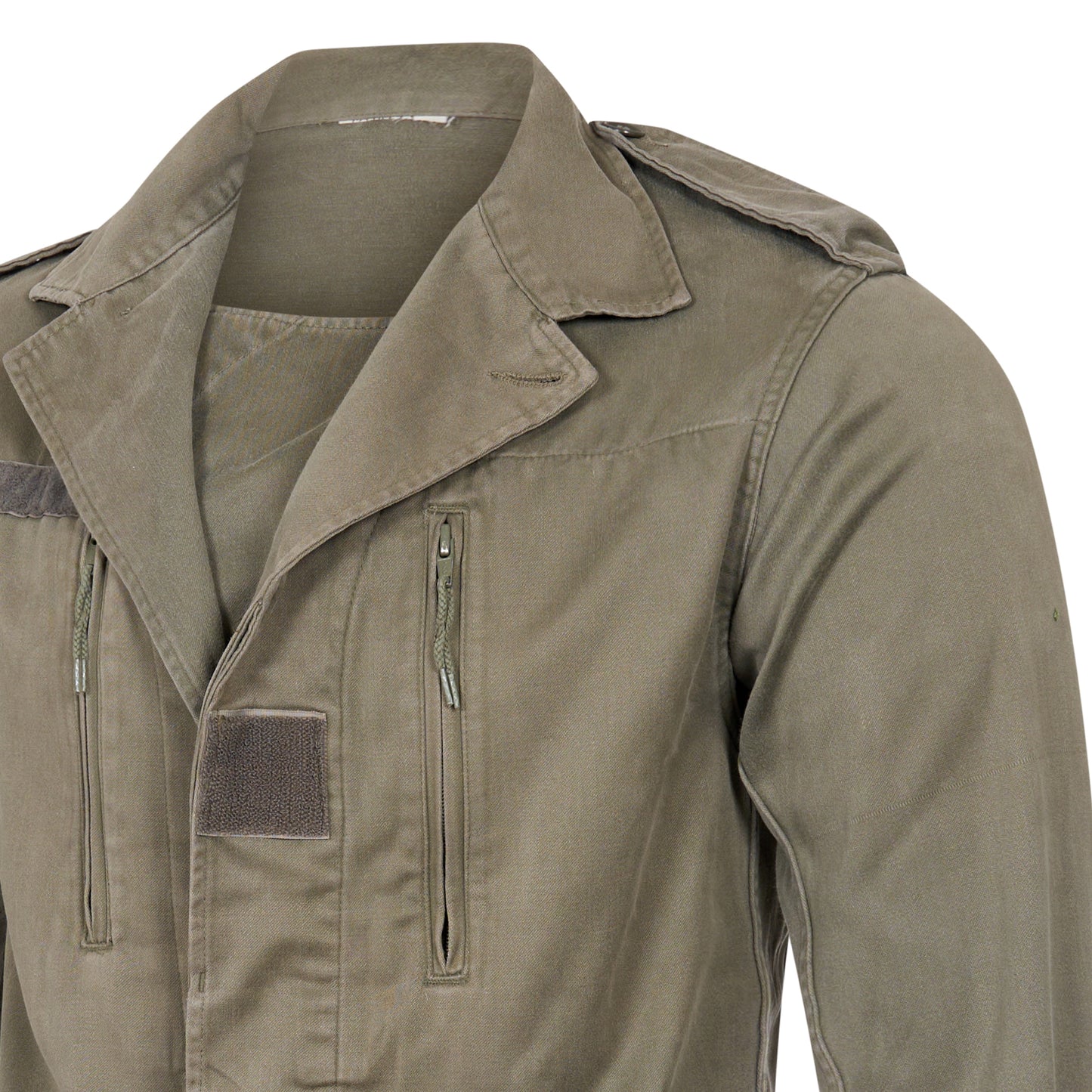Original French Army F2 Jacket Military Shirt Vintage Surplus Light Coat Olive