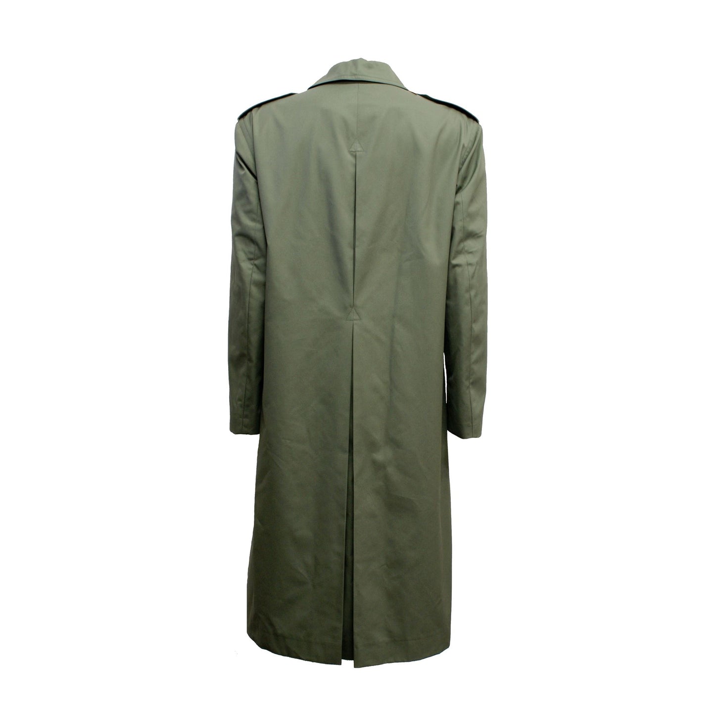French Army Long Trench Coat Vintage Jacket Olive