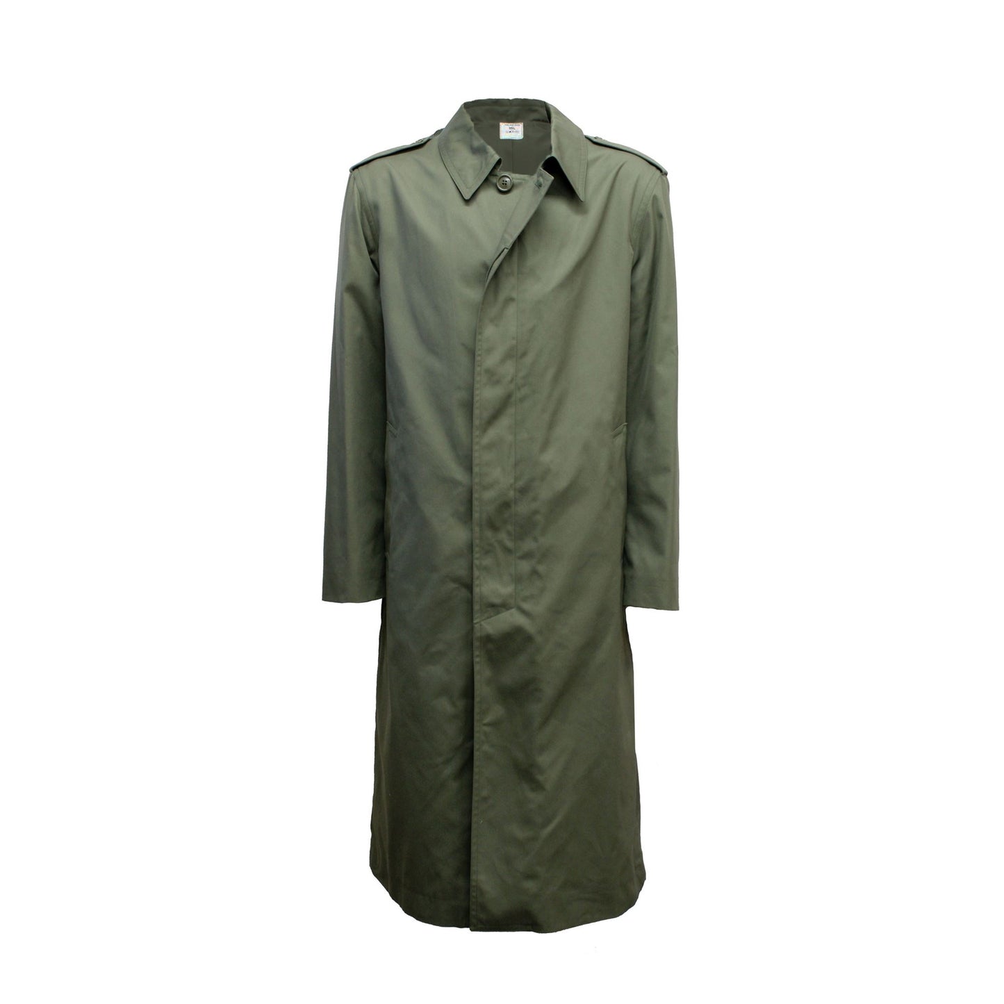 French Army Long Trench Coat Vintage Jacket Olive