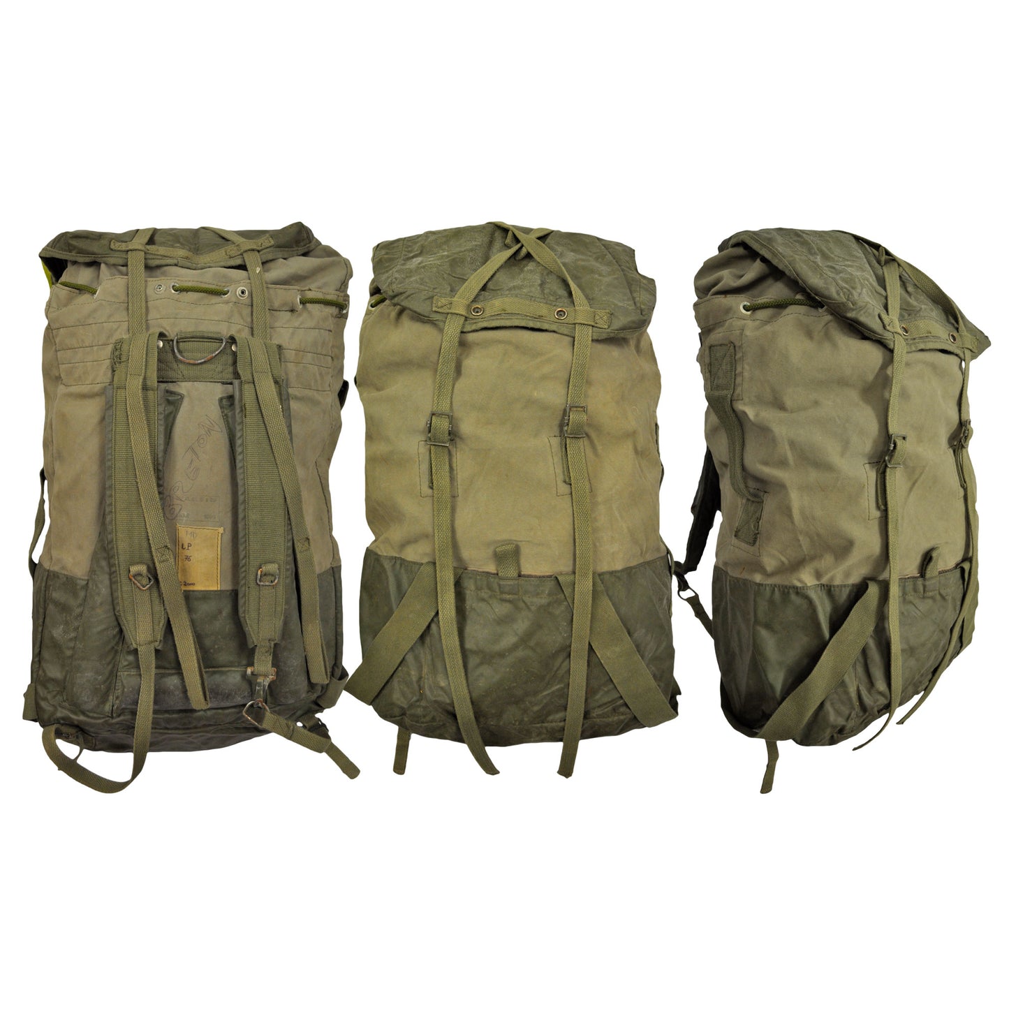 Army Rucksack Original French Military Vintage Surplus Backpack Olive Large