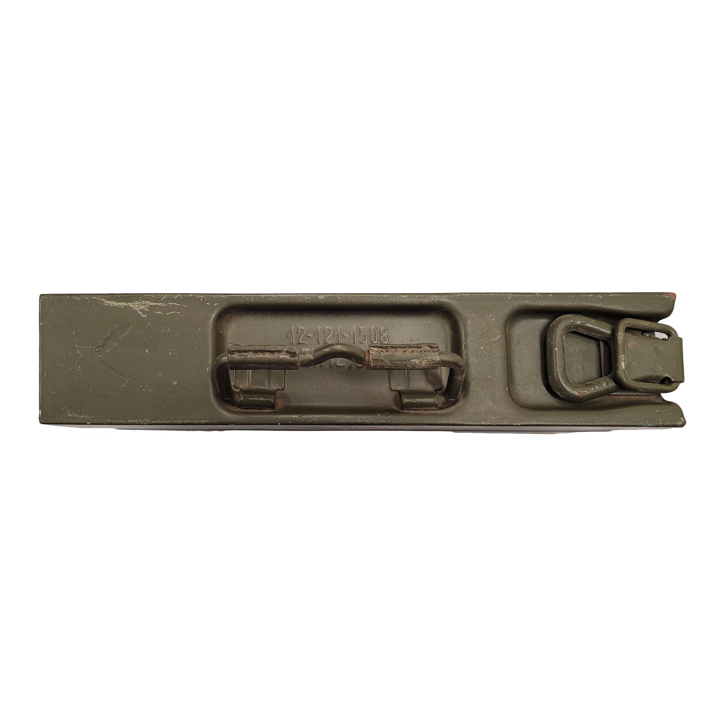 Original German Army Ammo Box Metal Tool Storage Olive Green Used