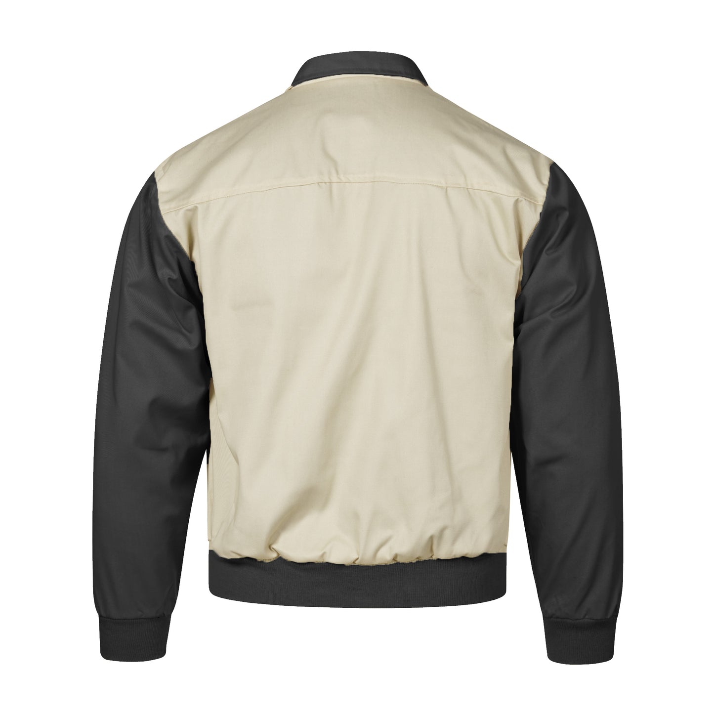 Harrington Jacket Classic English Fashion Bomber Beige / Black Sleeves