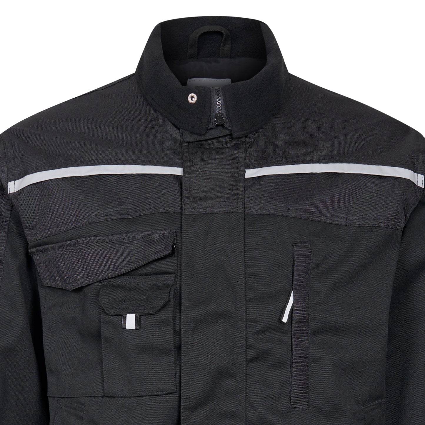Work Jacket DIY Builders Multi Pocket Cargo Coat Black