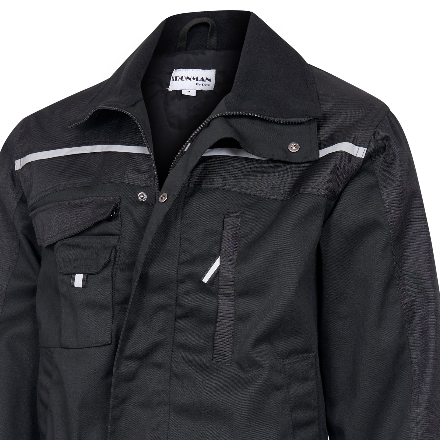 Work Jacket DIY Builders Multi Pocket Cargo Coat Black