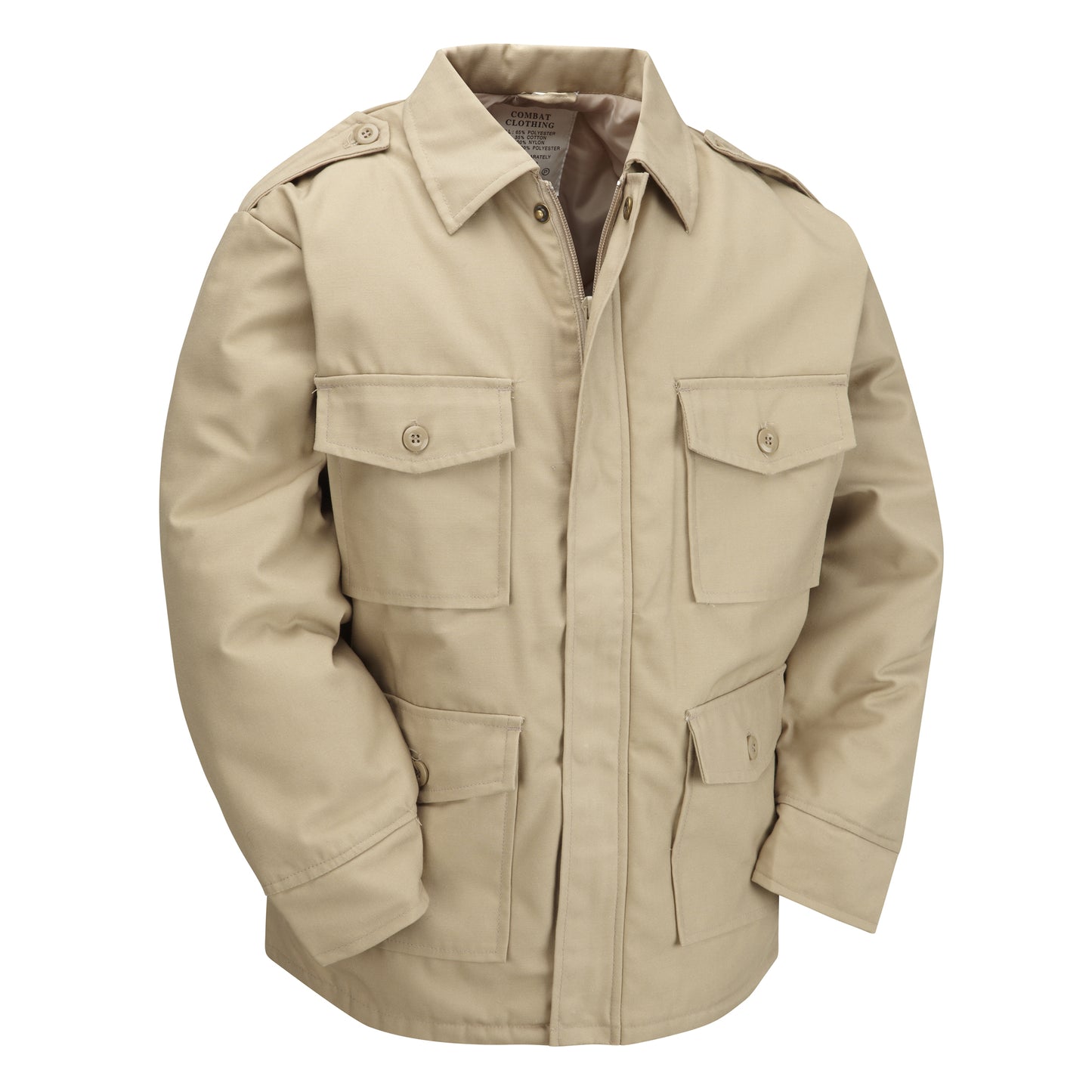 Kids Army Jacket Multi Pocket Combat Coat Beige