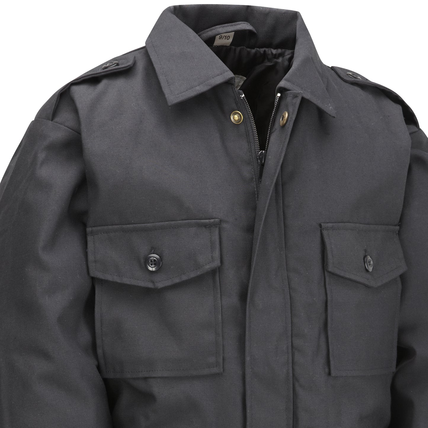 Kids Army Jacket Multi Pocket Combat Coat Black
