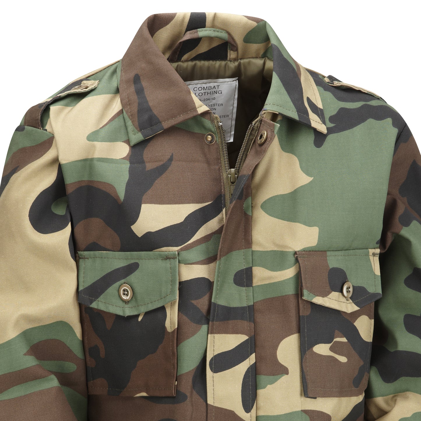 Kids Army Jacket Multi Pocket Combat Coat Woodland Camo