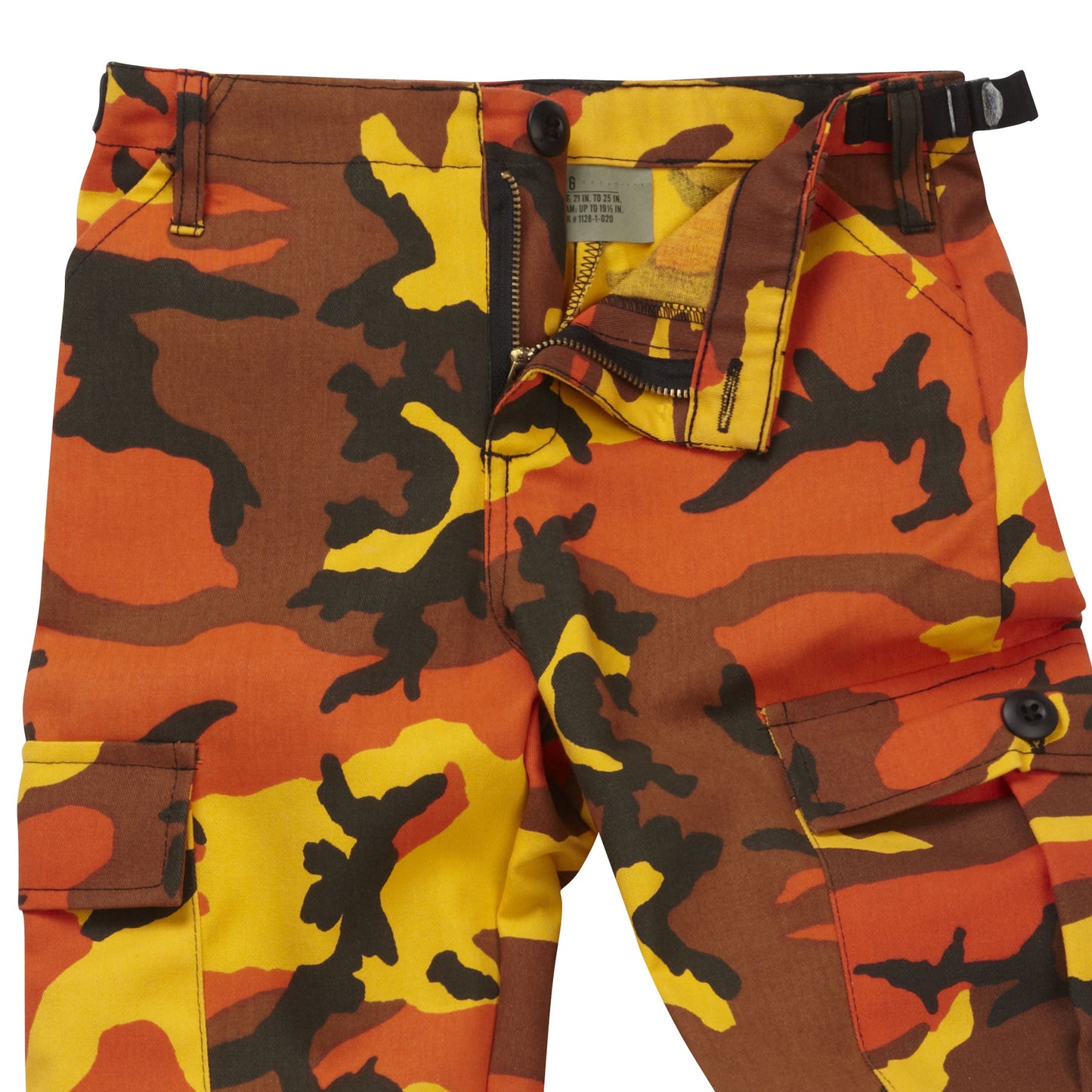 Kids Trousers Army Camo Combat Pants Orange