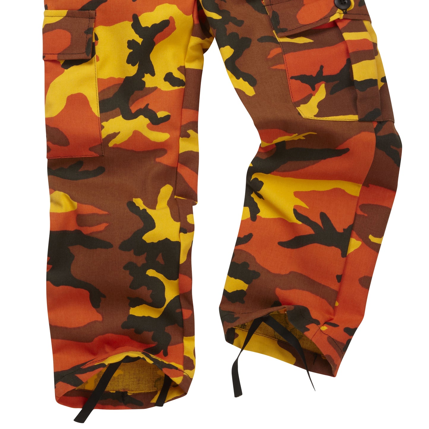 Kids Trousers Army Camo Combat Pants Orange