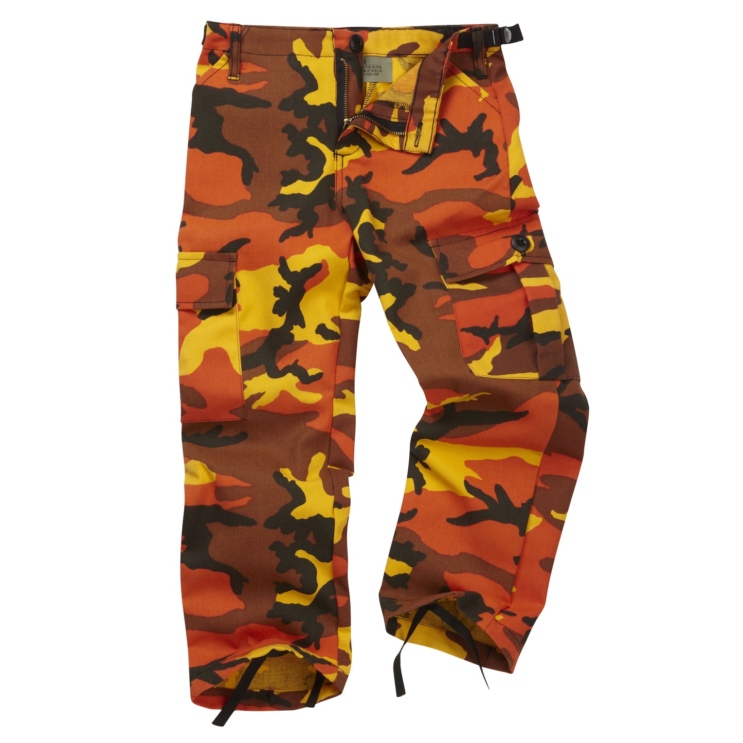Kids Trousers Army Camo Combat Pants Orange