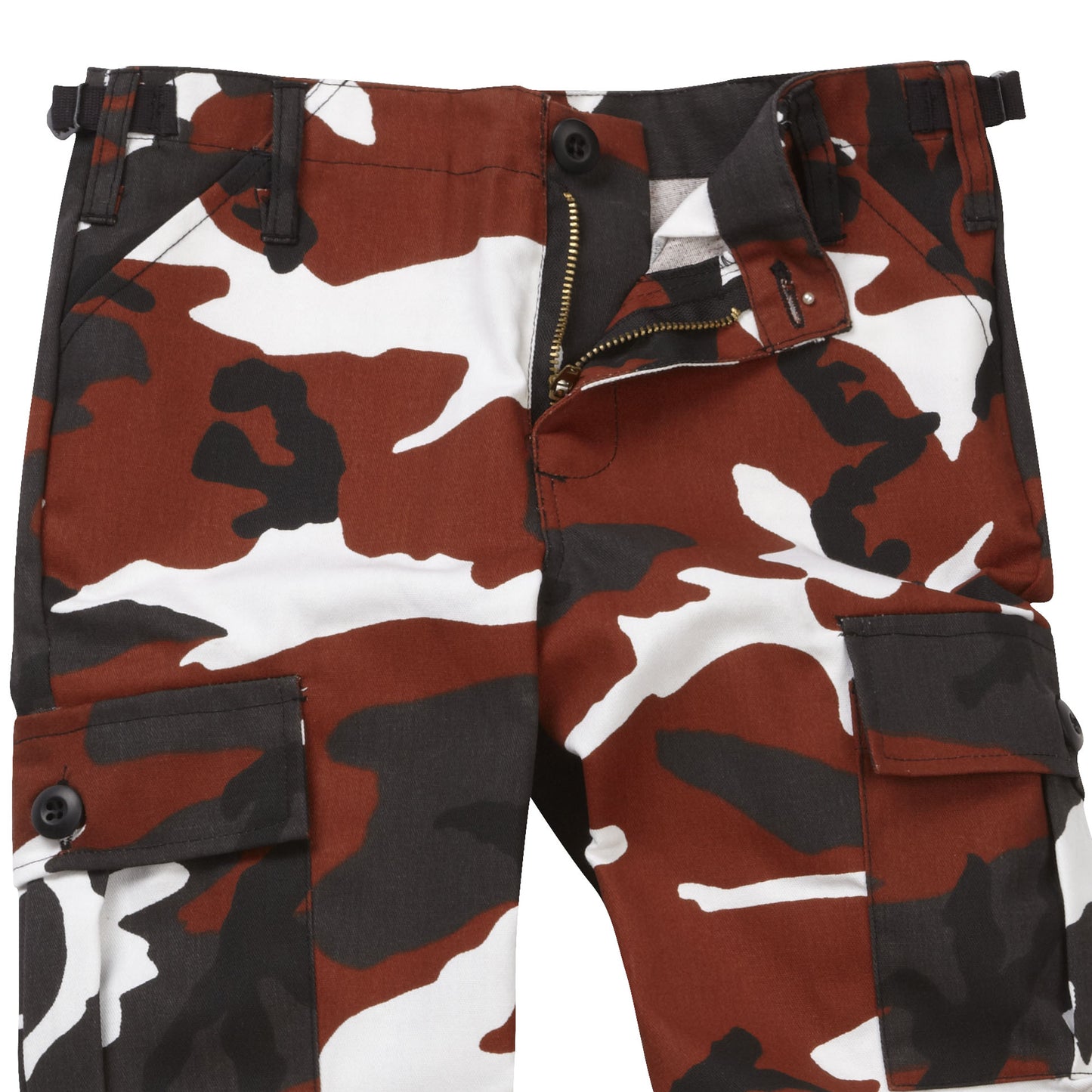 Kids Trousers Army Camo Combat Pants Red