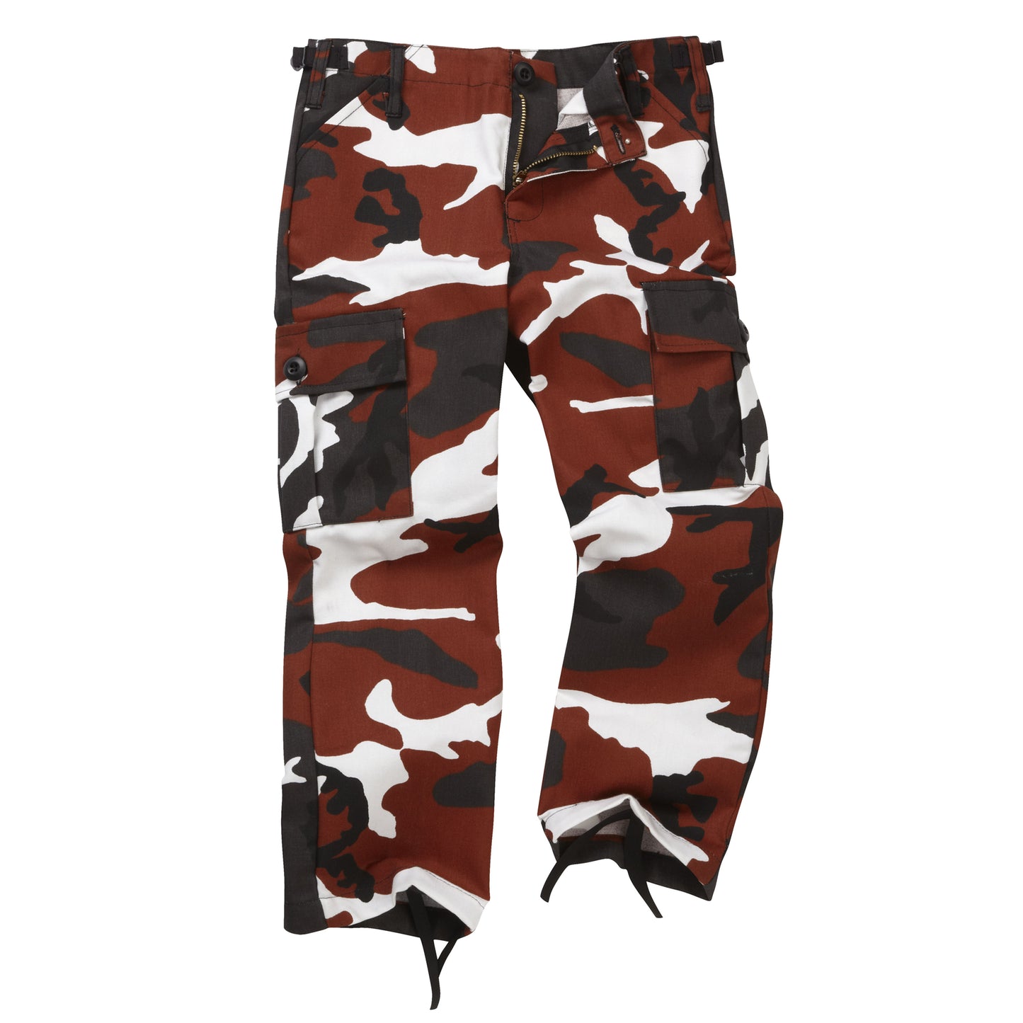 Kids Trousers Army Camo Combat Pants Red