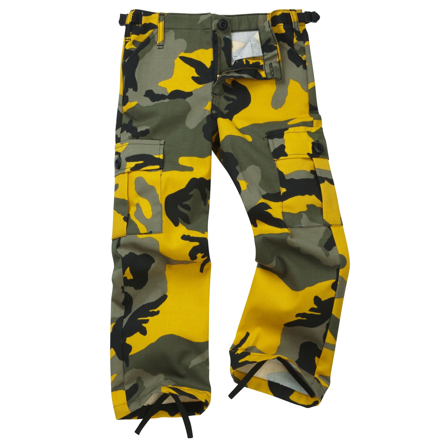 Kids Trousers Army Camo Combat Pants Yellow