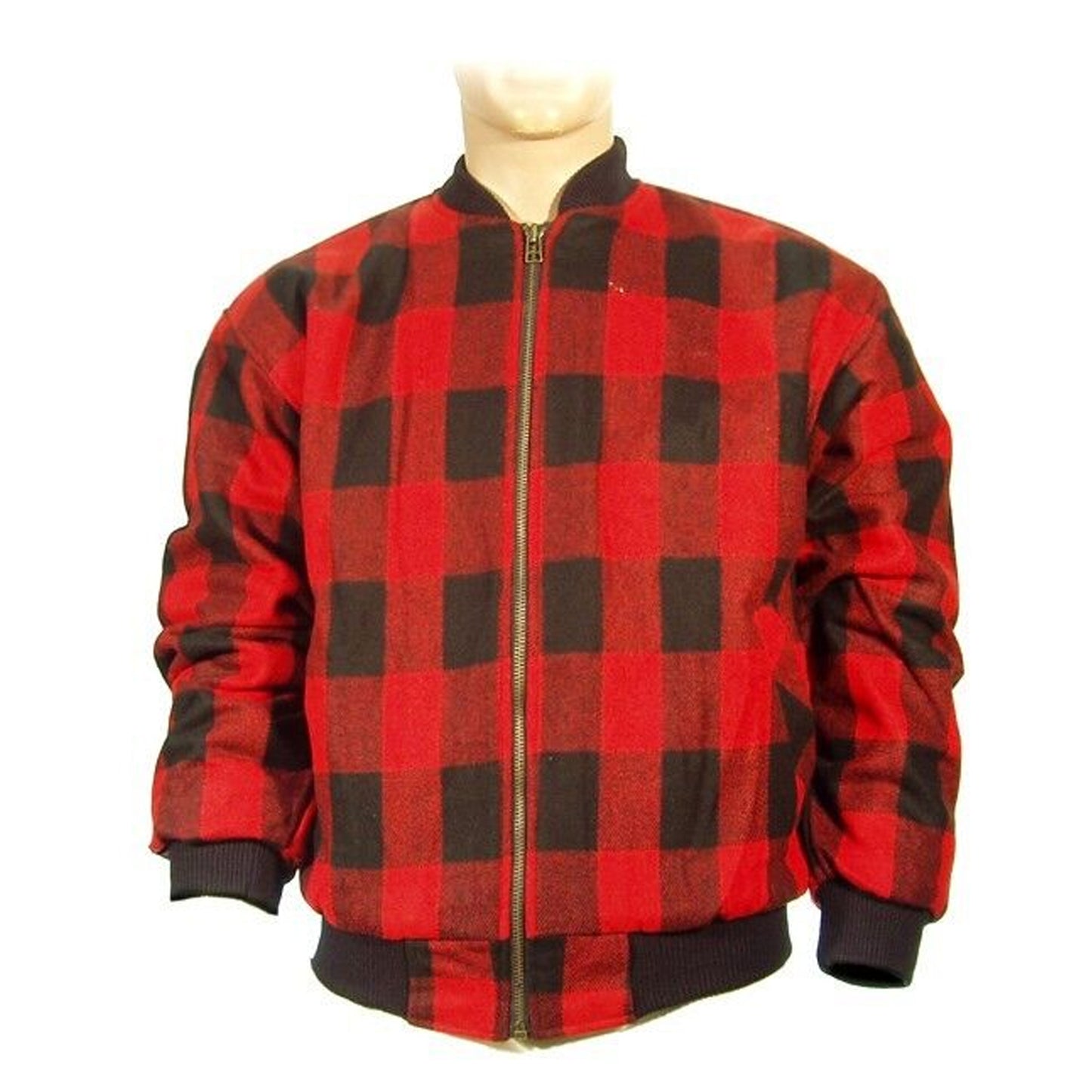 Bomber Jacket Lumber Checked Harrington Coat Red And Black Checked