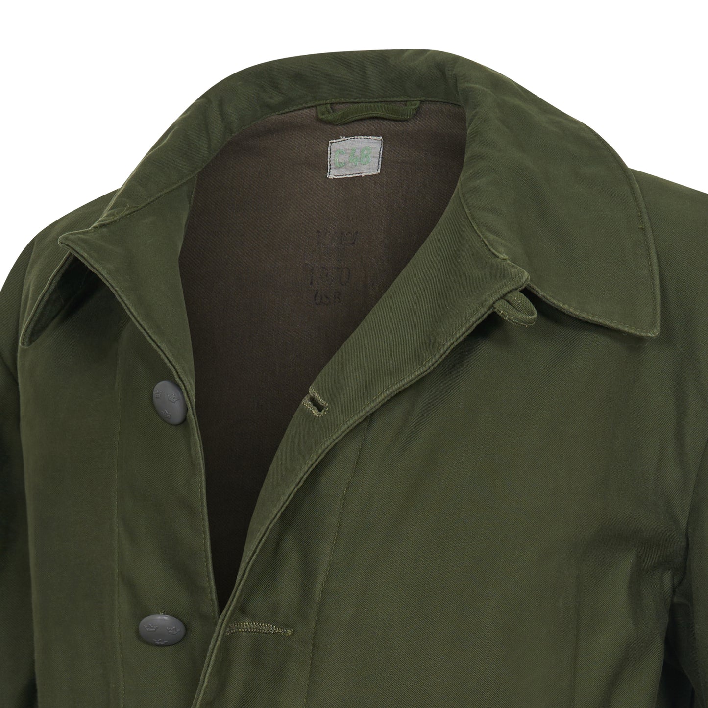 Army Jacket Original Swedish Military Combat Field Coat Olive