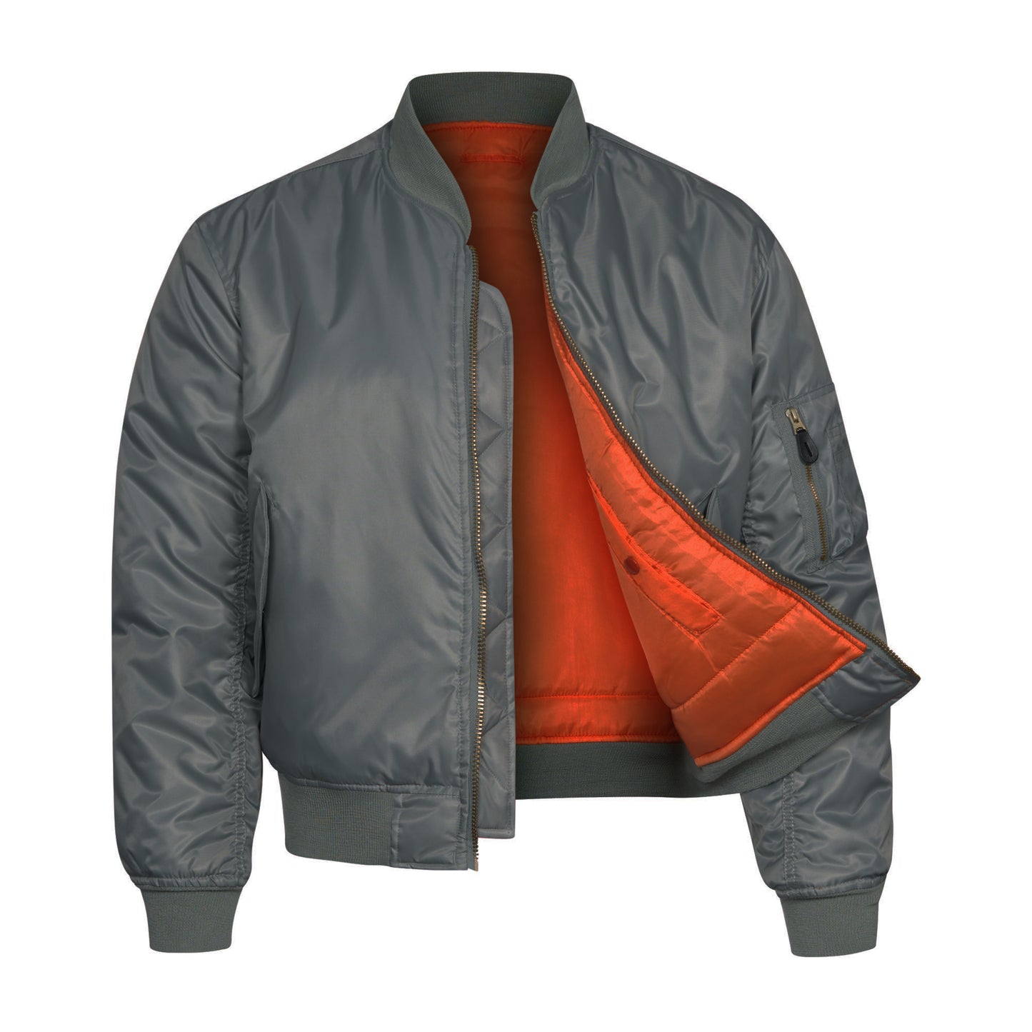 Bomber Jacket Padded MA1 Flight Coat Gun Metal / Grey