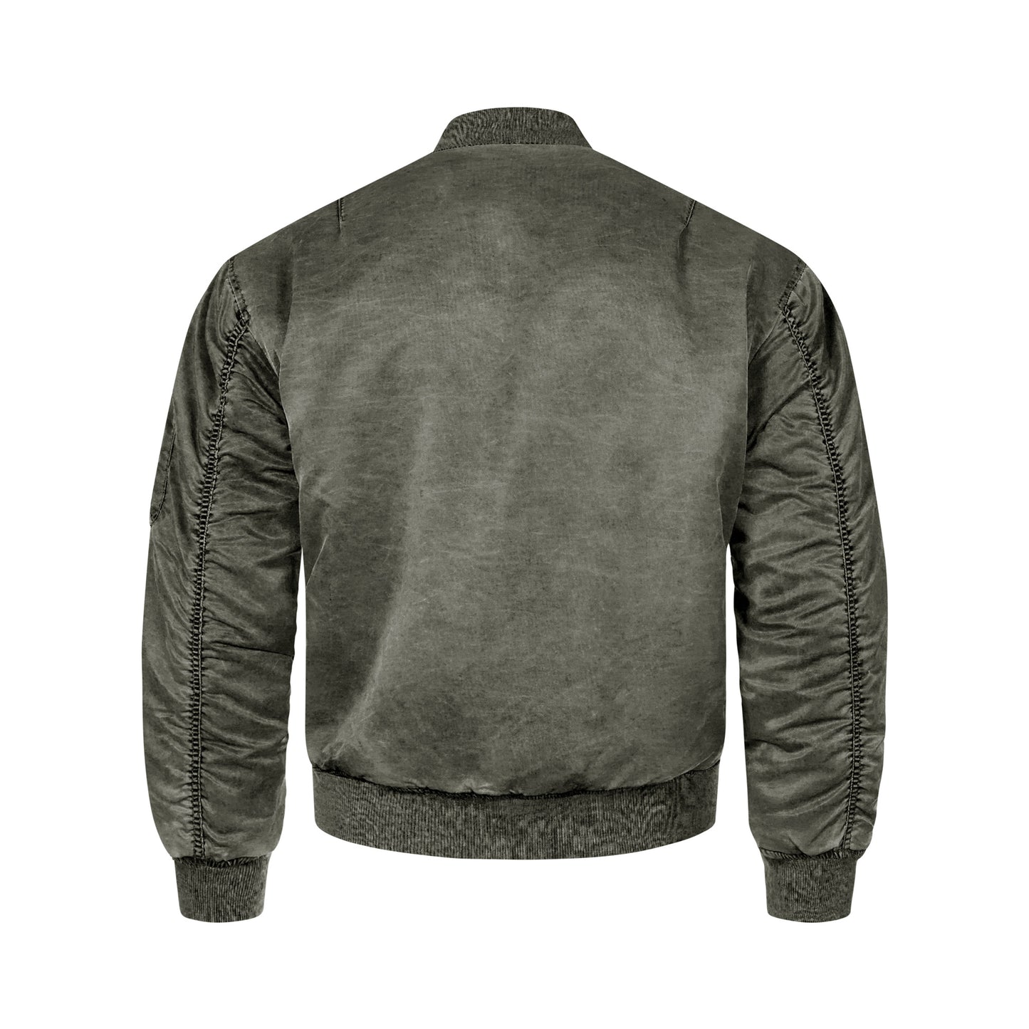 Bomber Jacket MA1 Padded Flight Coat Stonewashed Vintage Black