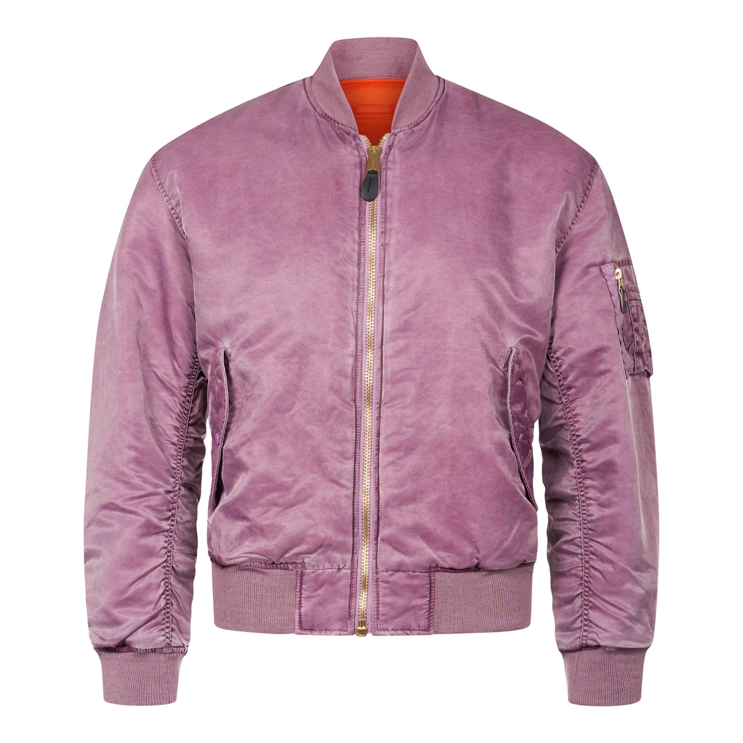 Bomber Jacket MA1 Padded Flight Coat Stonewashed Vintage Maroon