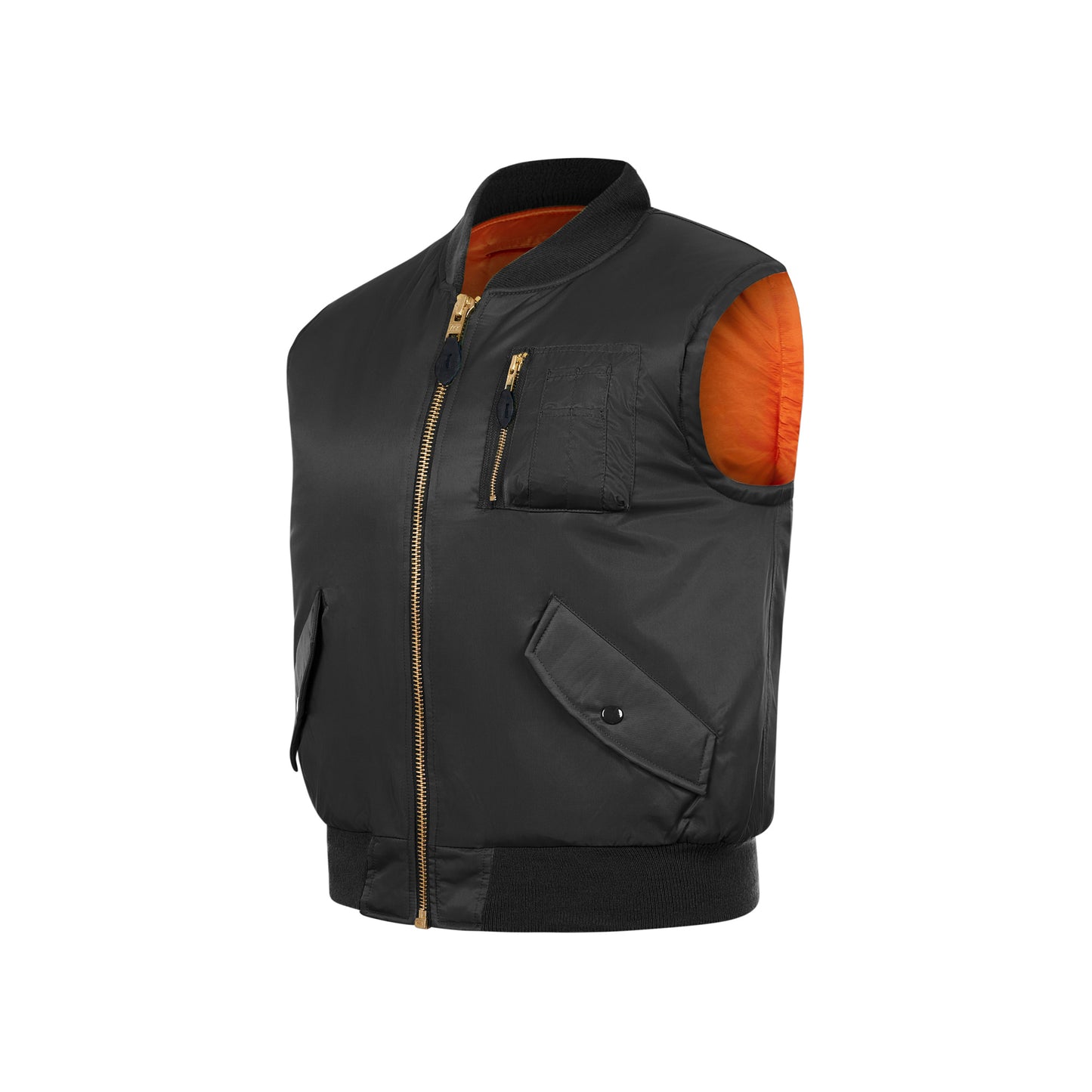 Body Warmer MA1 Flight Bomber Gilet Vest Top Black