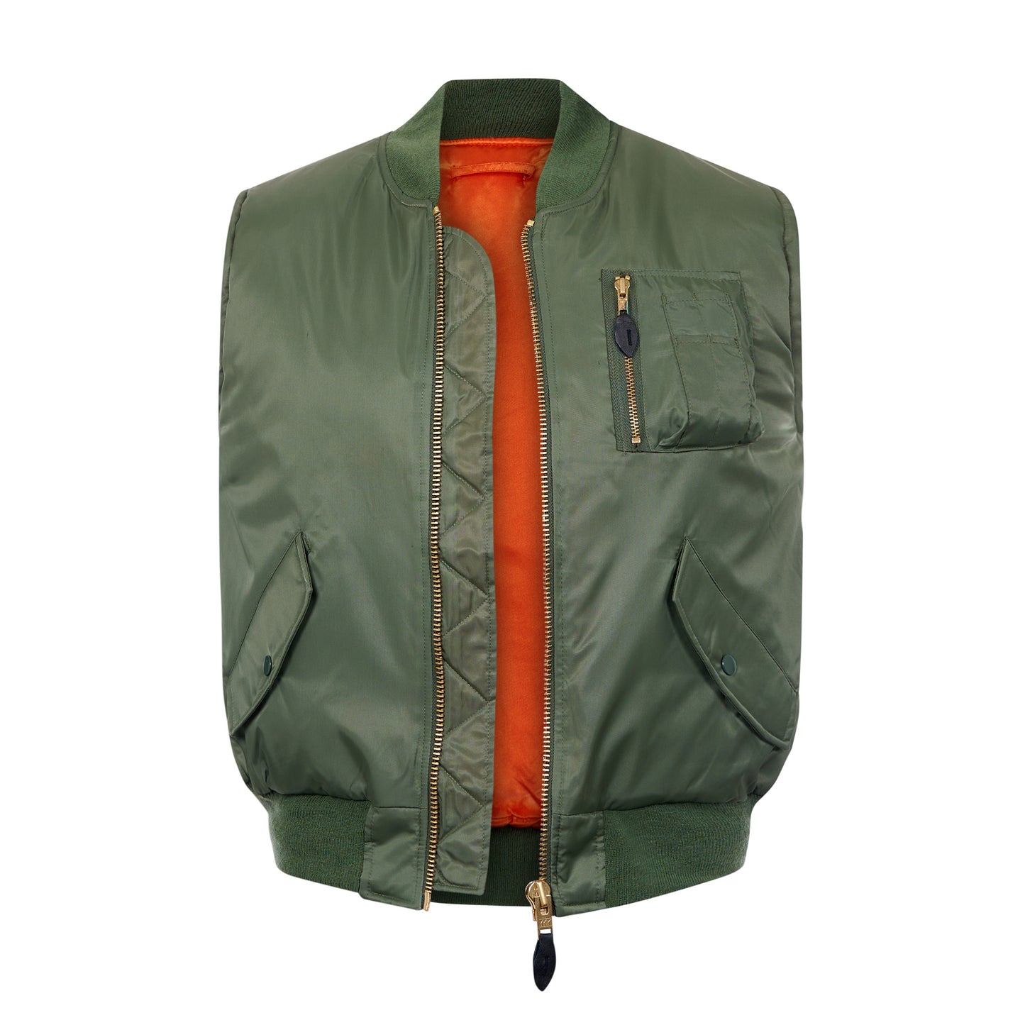 Body Warmer MA1 Flight Bomber Gilet Vest Top Olive