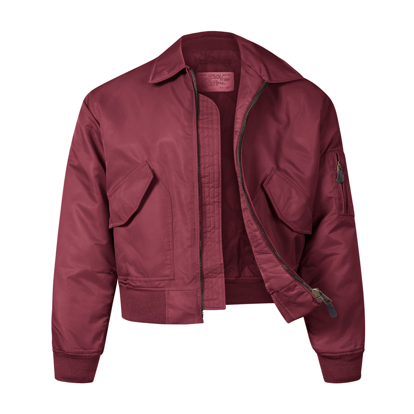 Bomber Jacket Flight Padded Coat MA2 CWU Maroon