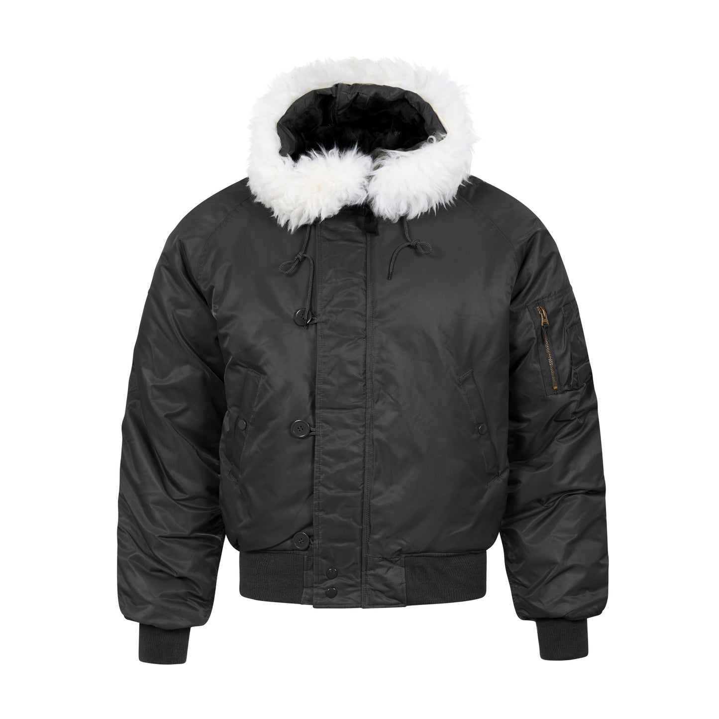 N-2B Parka Flight Short Hooded Bomber Jacket Black