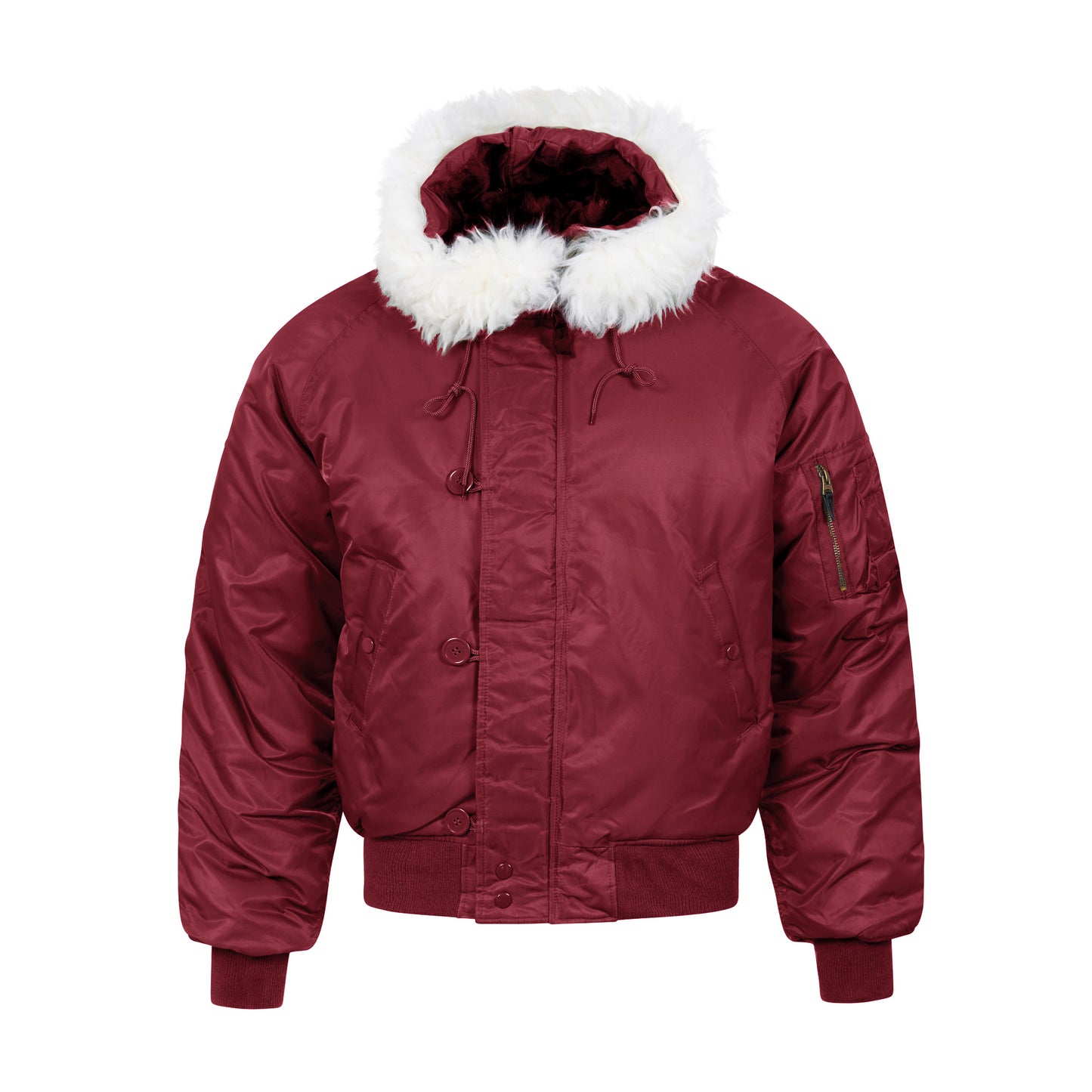 N-2B Parka Flight Short Hooded Bomber Jacket Maroon