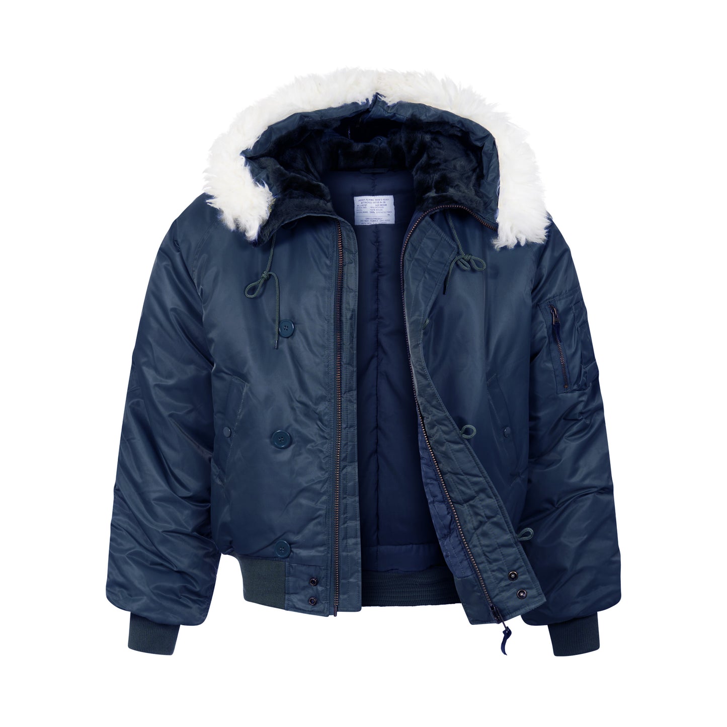 N-2B Parka Flight Short Hooded Bomber Jacket Navy