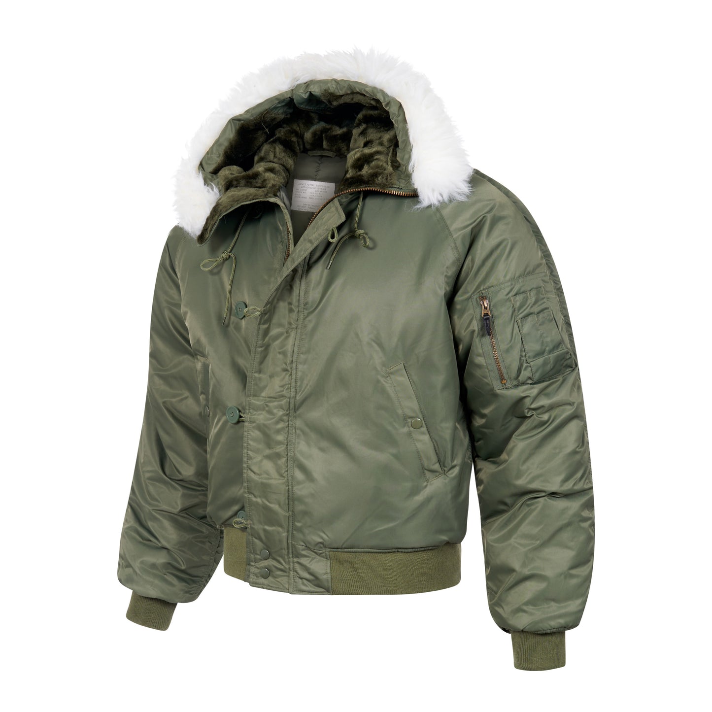 N-2B Parka Flight Short Hooded Bomber Jacket Olive