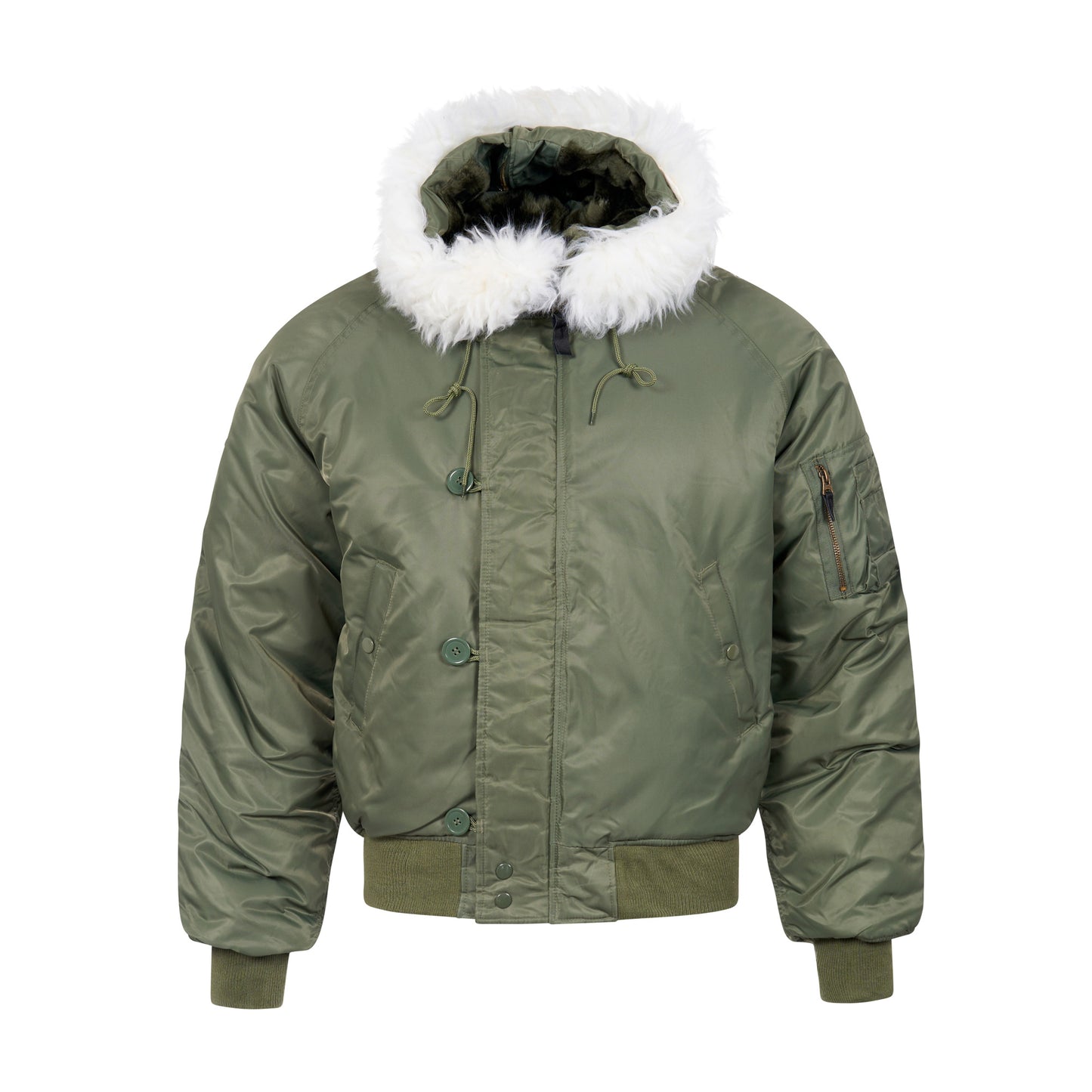 N-2B Parka Flight Short Hooded Bomber Jacket Olive
