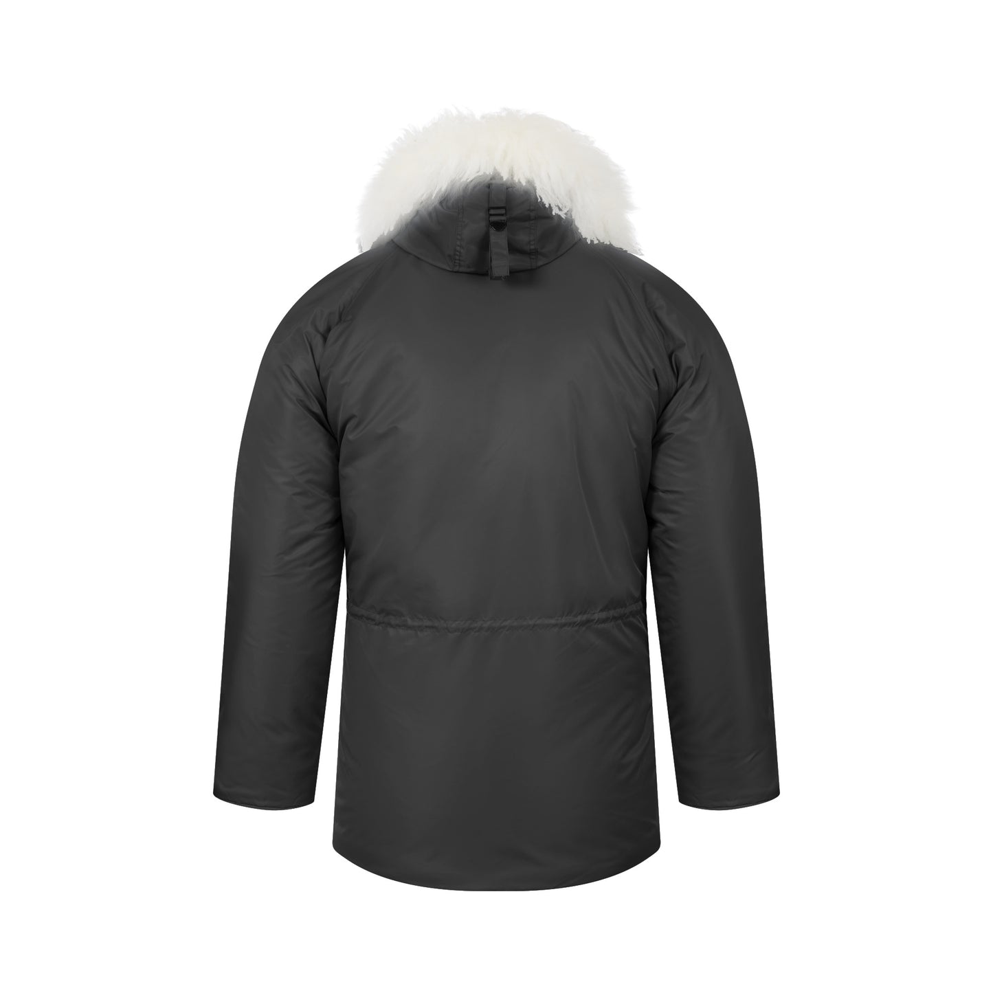 N-3B Parka Hooded Jacket Winter Padded Long Coat Black With White Fur