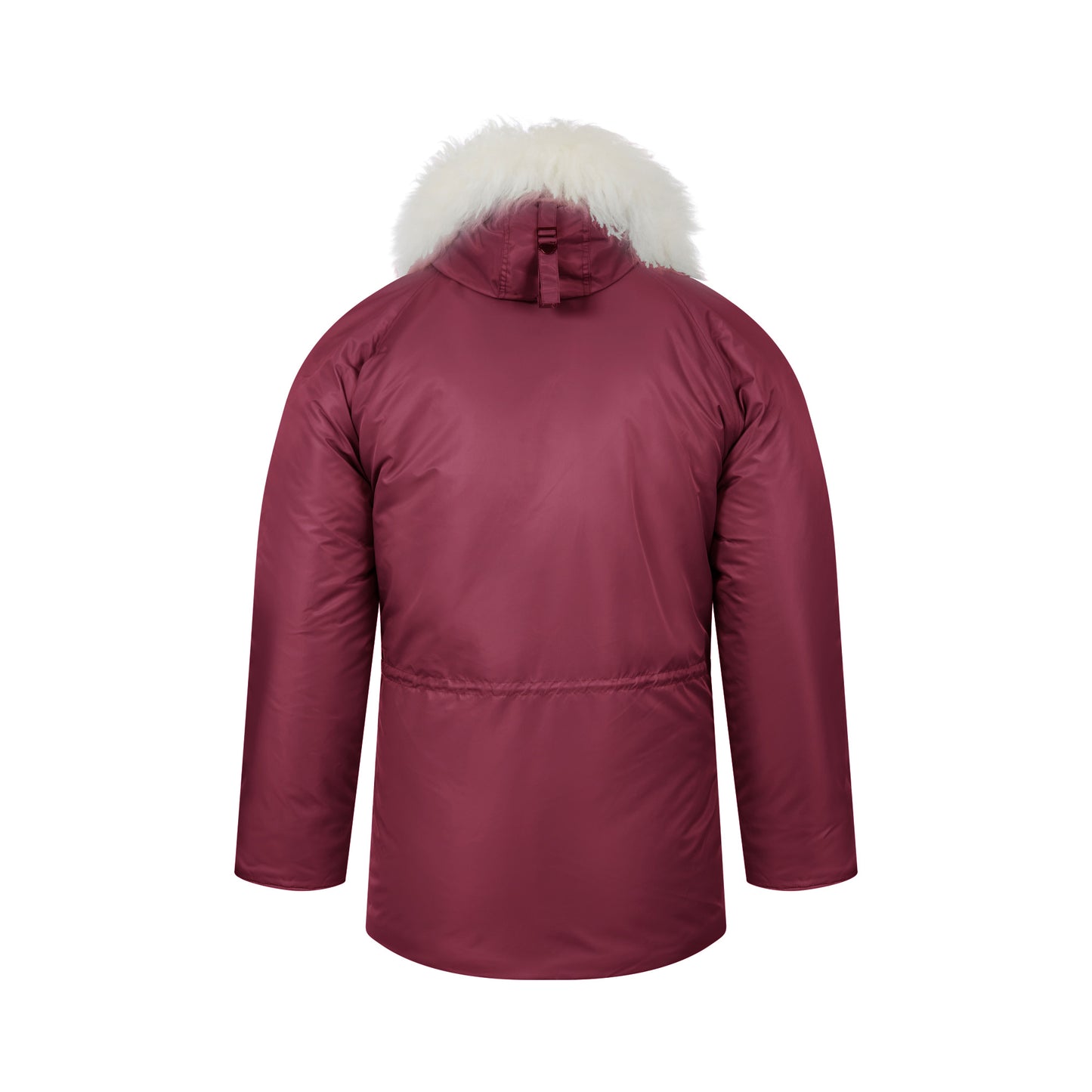 N-3B Parka Hooded Jacket Winter Padded Long Coat Maroon With White Fur