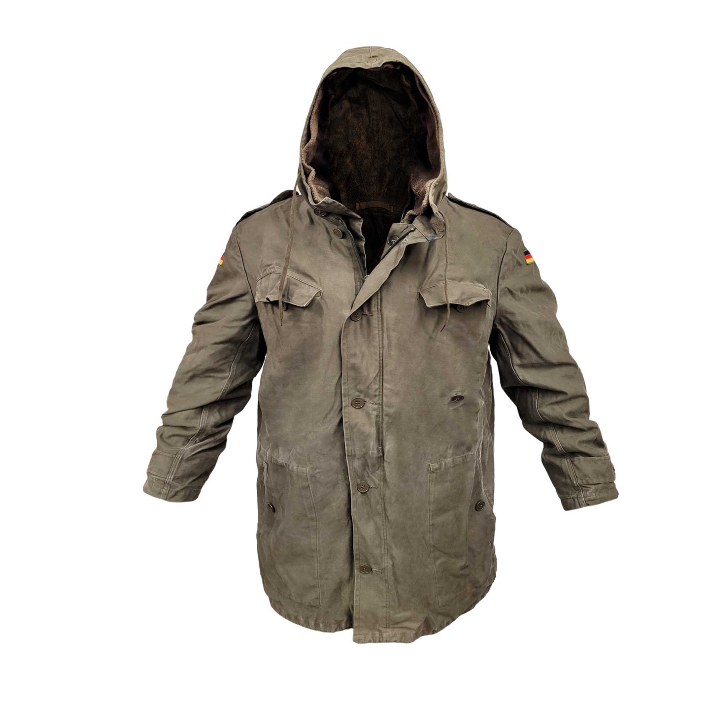 Original German Army Parka Military Vintage Surplus Field Coat Olive