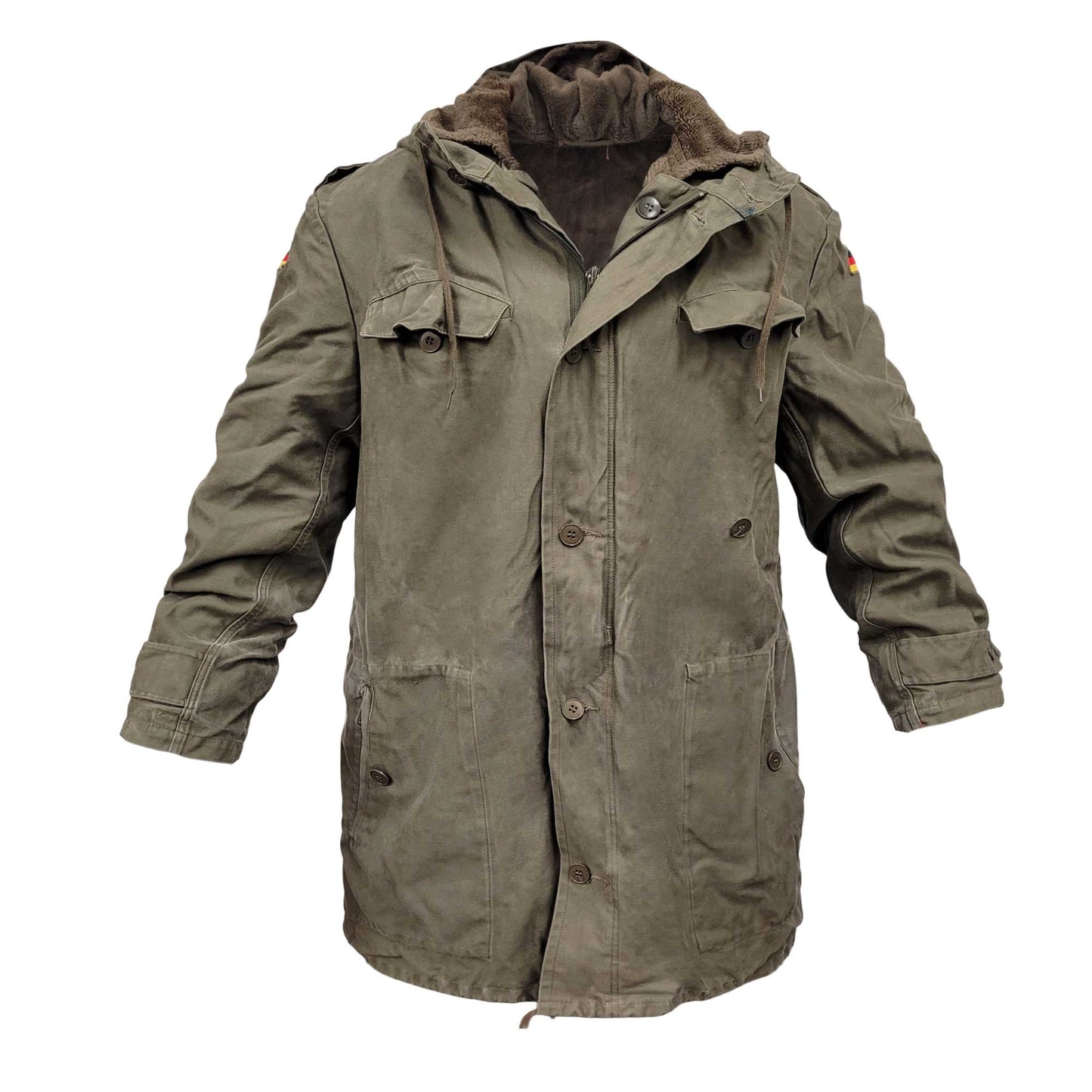 Original German Army Parka Military Vintage Surplus Field Coat Olive