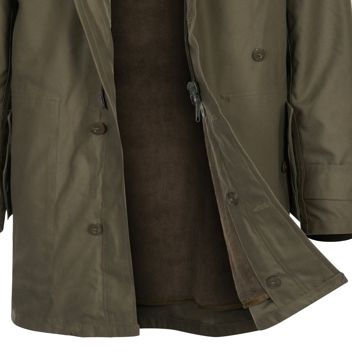 Original German Army Parka Military Bundeswehr Long Coat with Liner Olive