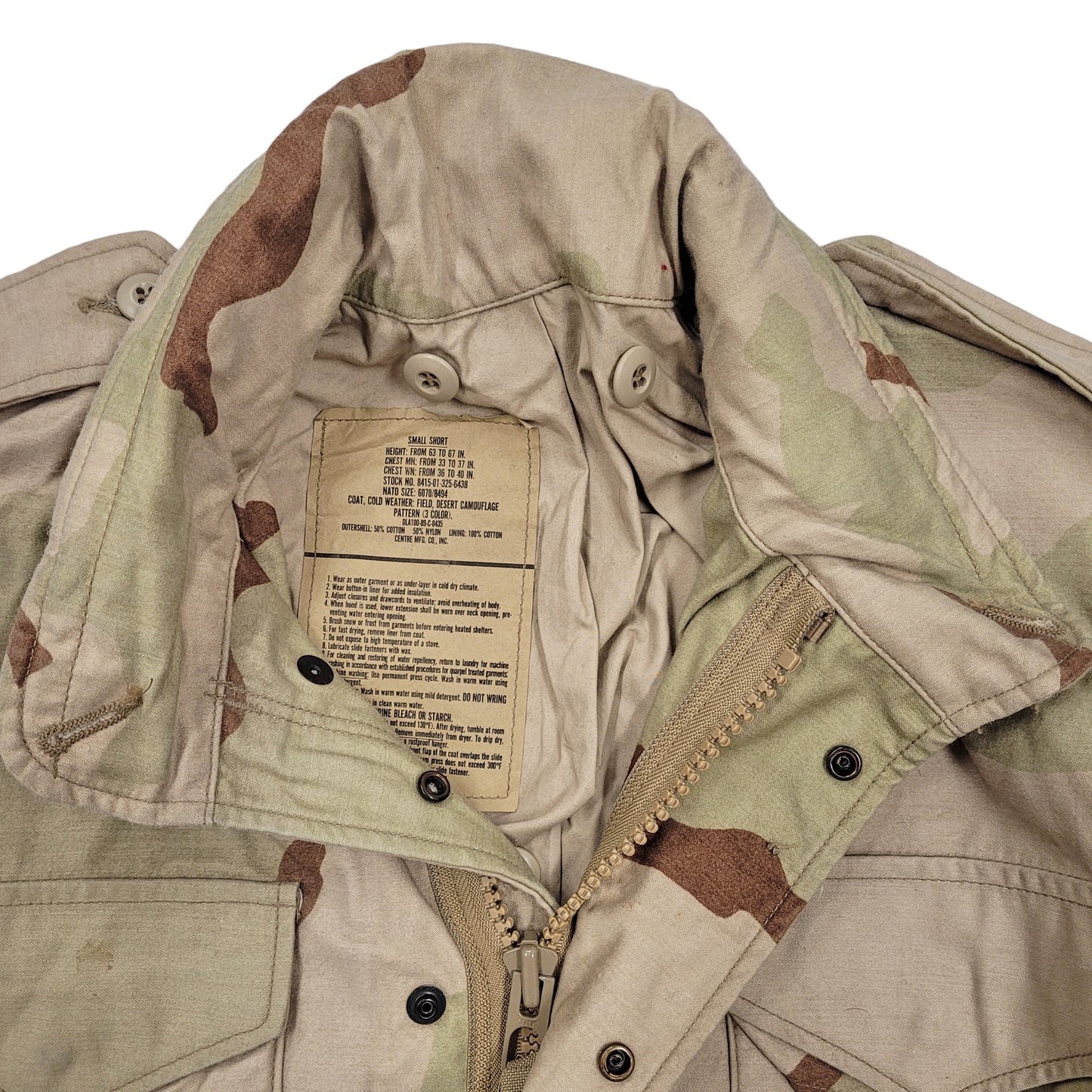 Original US M65 Jacket Combat Field Coat Military Vintage Surplus Tri Desert Minor Defects US Tri Desert (3D)
